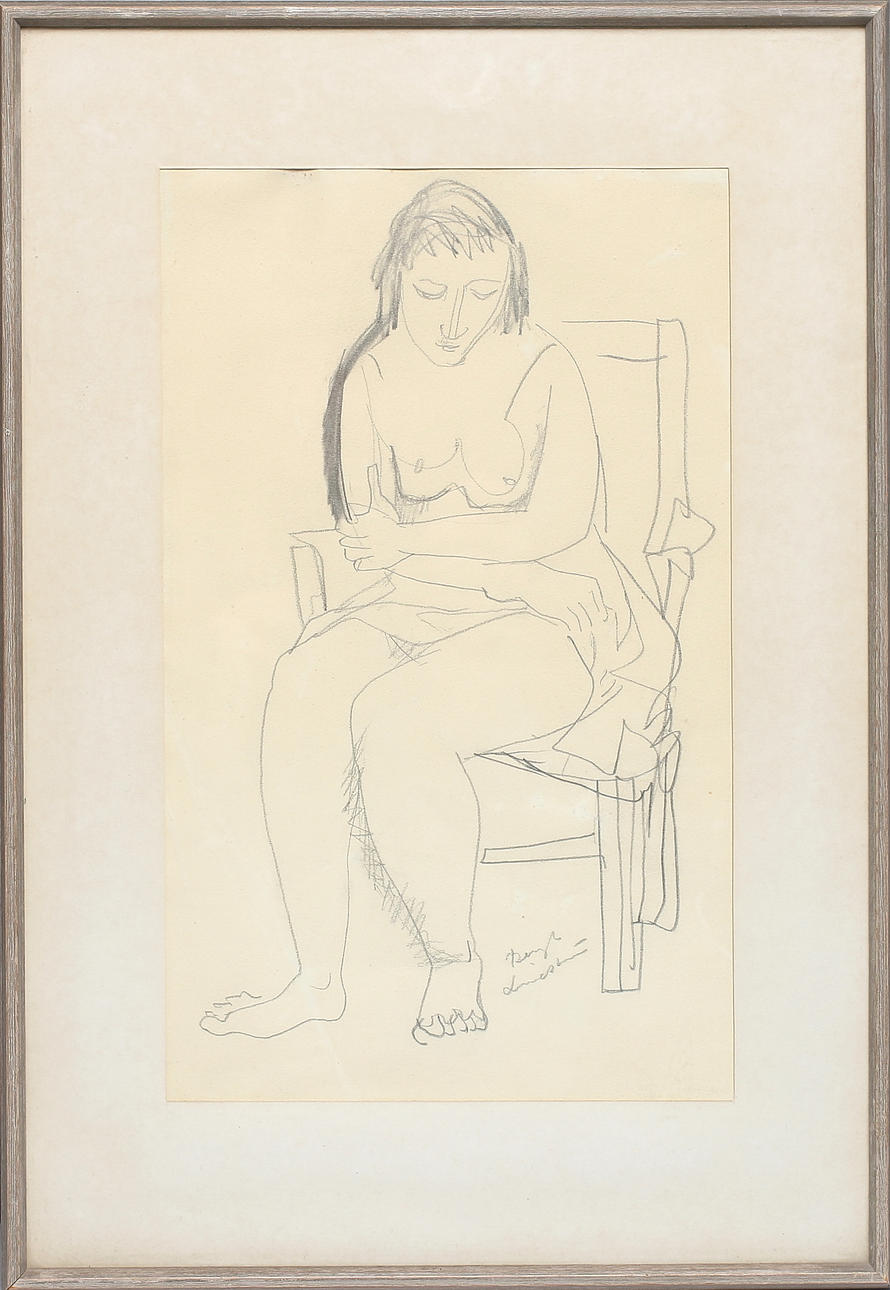 BENGT LINDSTRÖM. Pencil drawing, signed and dated 1948.