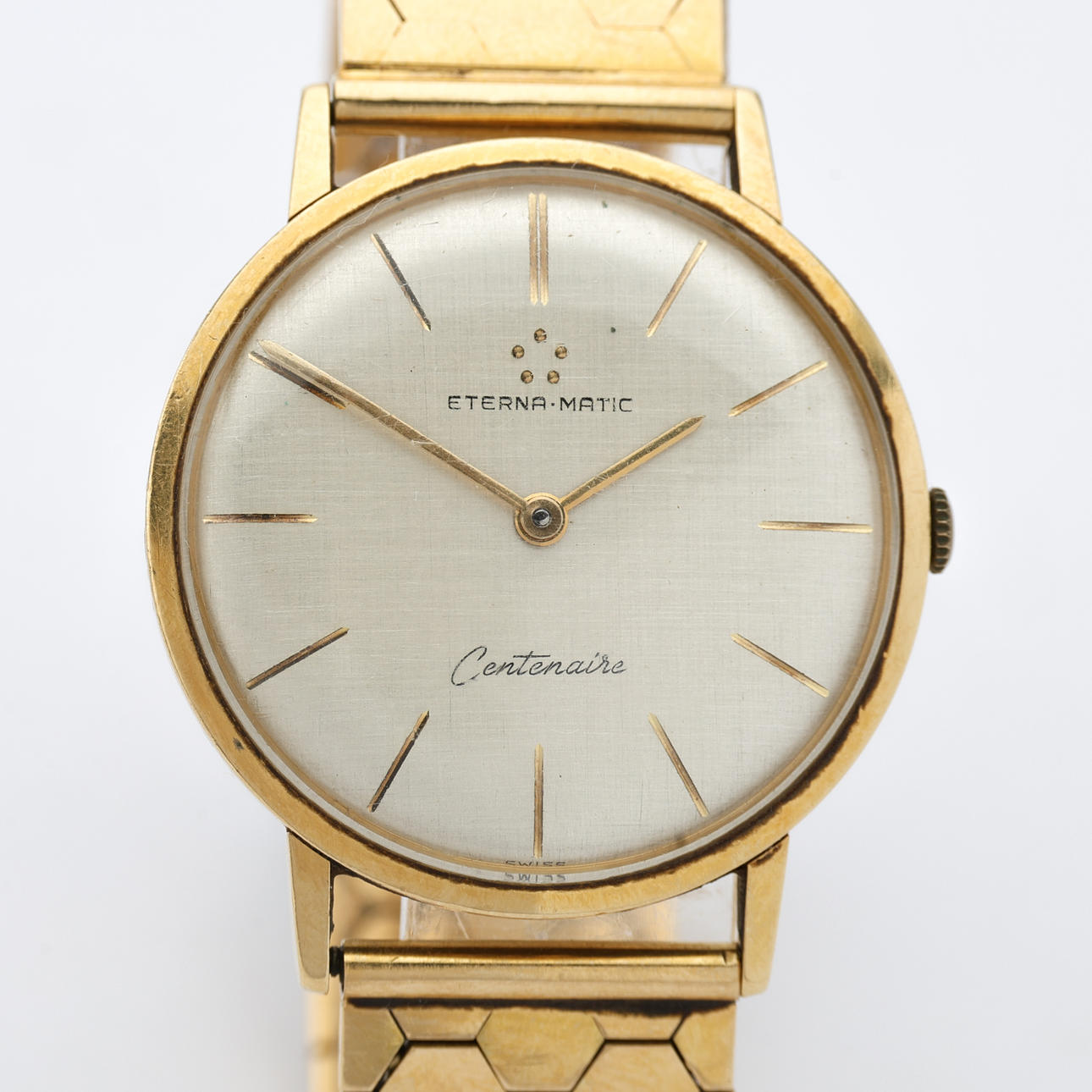 ETERNA-MATIC CENTENAIRE, 18K, automatic assignment wristwatch, 1960s.