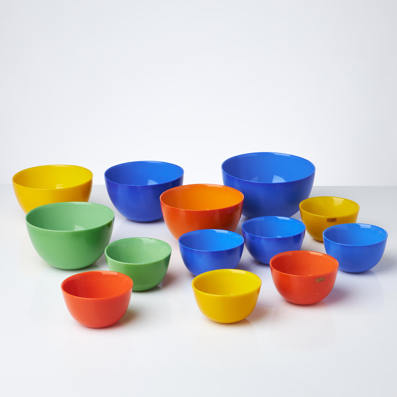SVEN PALMQVIST, Bowls, 13 pcs, “Colora”, different sizes, Orrefors.