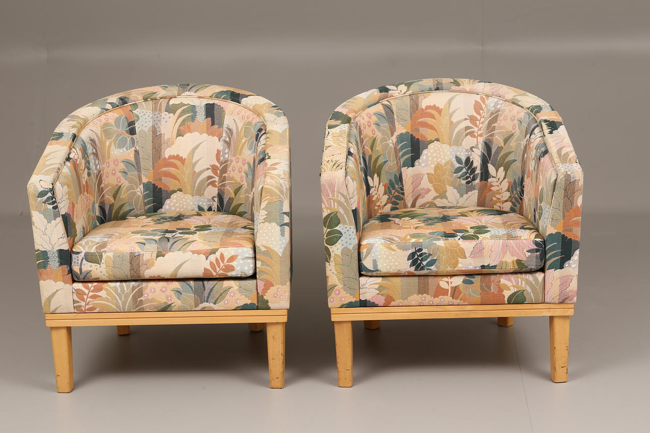 FÅTÖLJER, ett par, Swedese, design Bertil Harström.