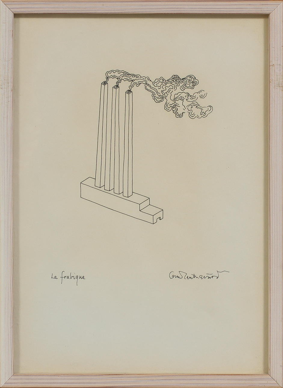 OSCAR REUTERSWÄRD. "Perspective japonaise" och "La frabique". Tuschteckningar, 3 st, signerade.