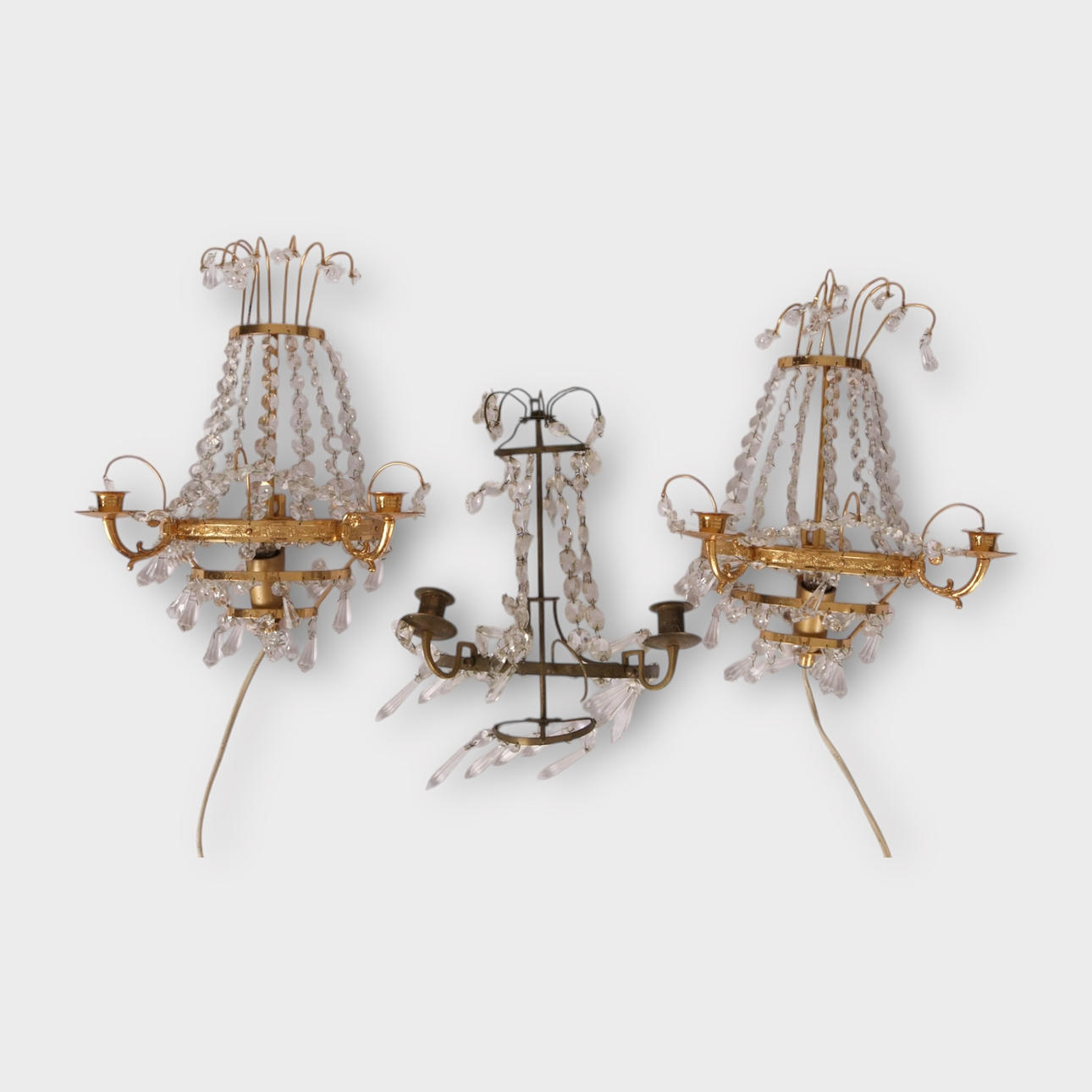 VÄGGLJUSSTAKAR, 3 st, 1900-tal.