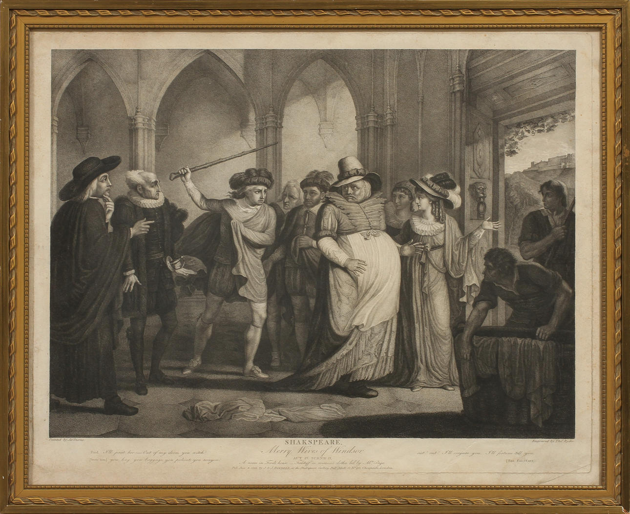 GRAVYRER, 2 st. Motiv ur Shakespeares "Cymbeline" och "Mery wives of Windsor".