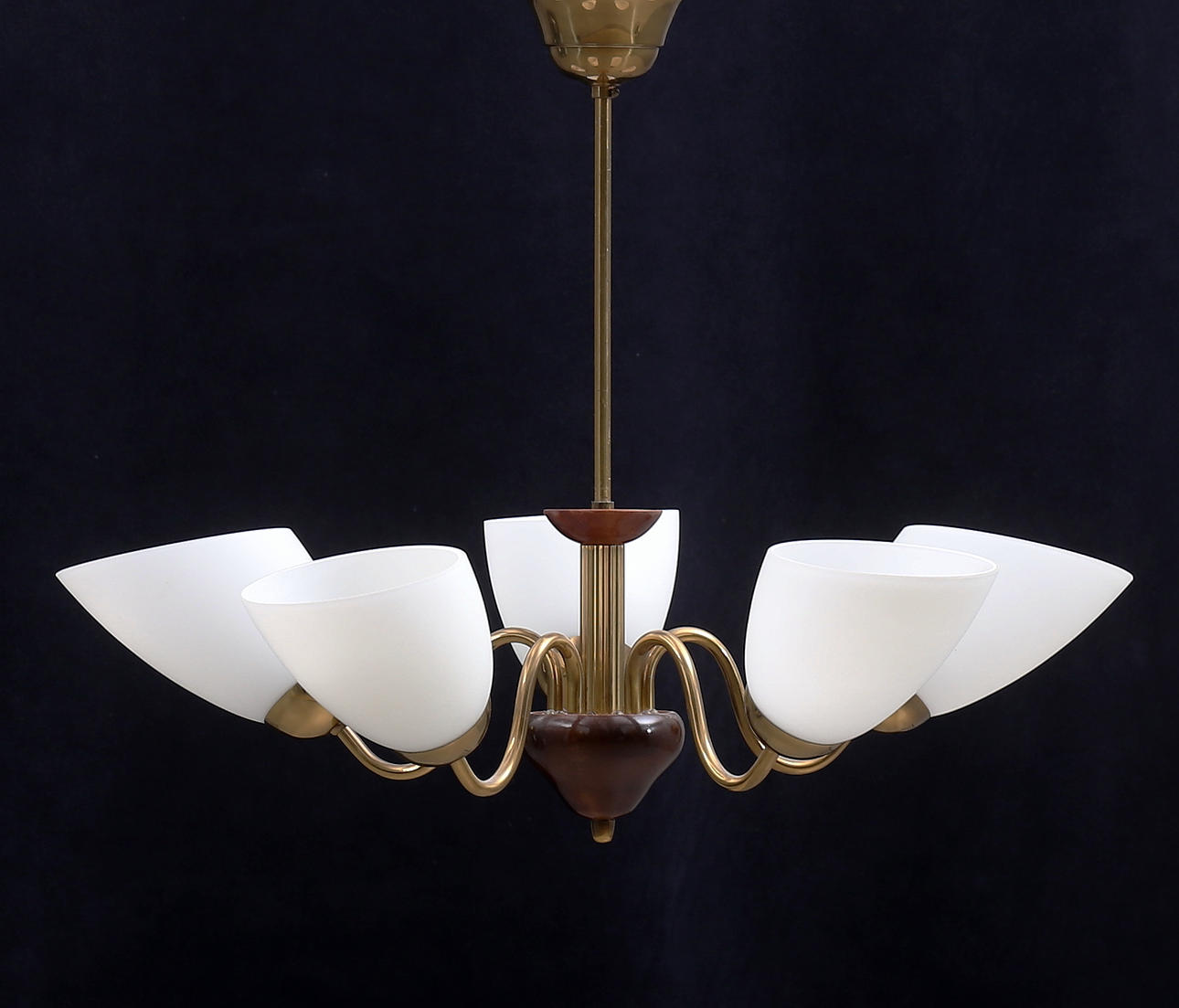 A 5-arm ceiling lamp, 20th century.
