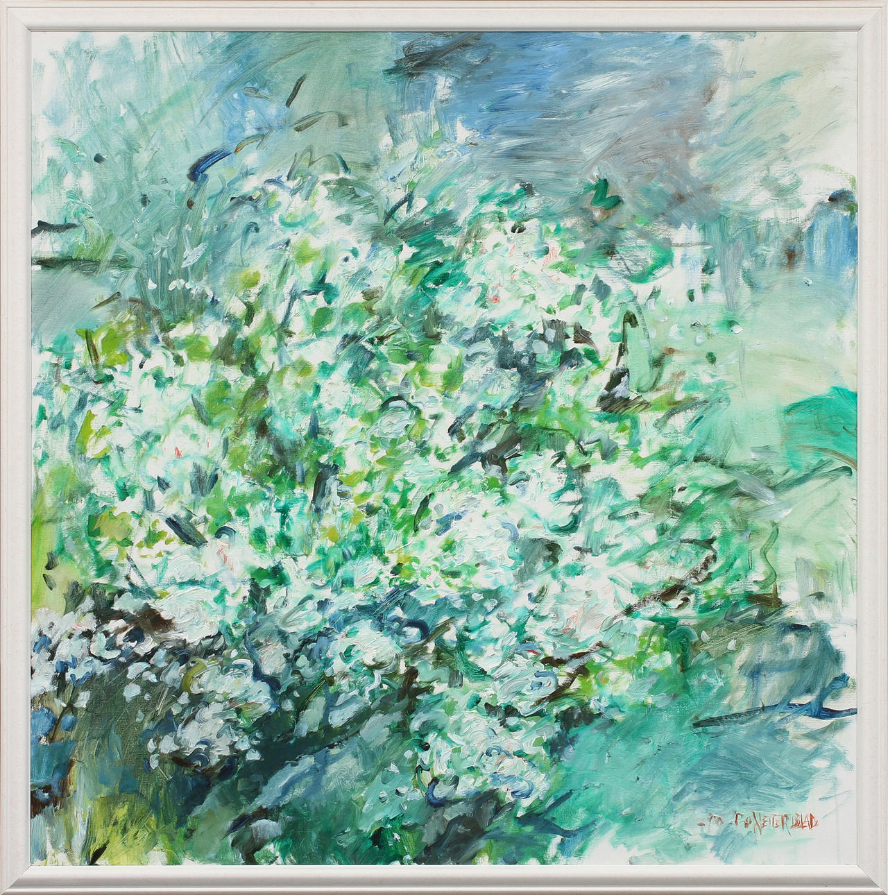 PER-OLOF NETTERBLAD. Blommande vårträd. Olja på duk, signerad och daterad -90.