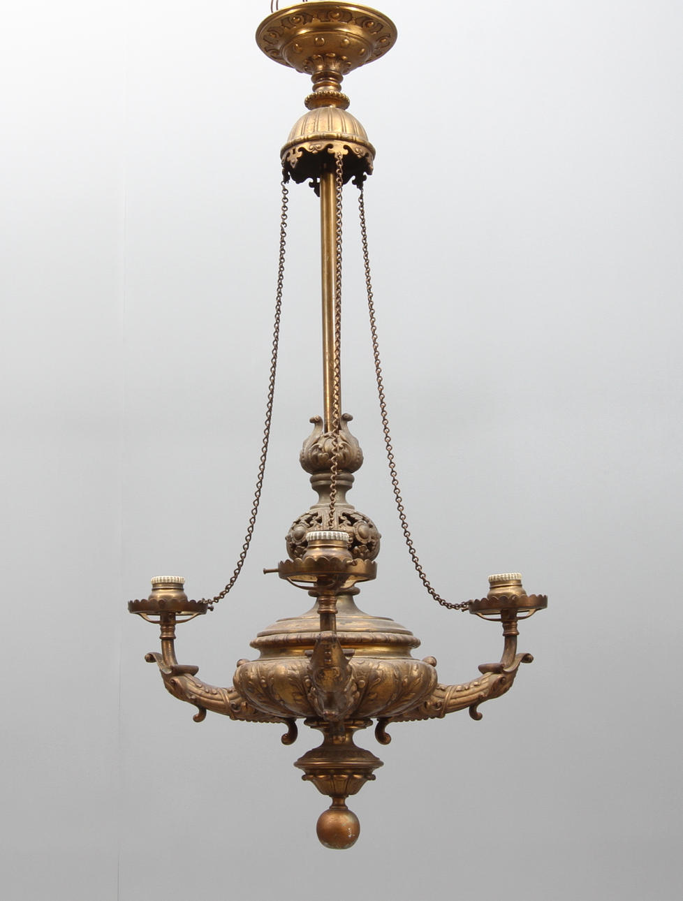 GASARMATUR, elektrifierad, mässing, 1800/1900-tal.