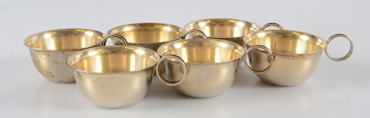 EJNAR LJUNGBERG. SUPKOPPAR, 6-stycken, silver, 1978.