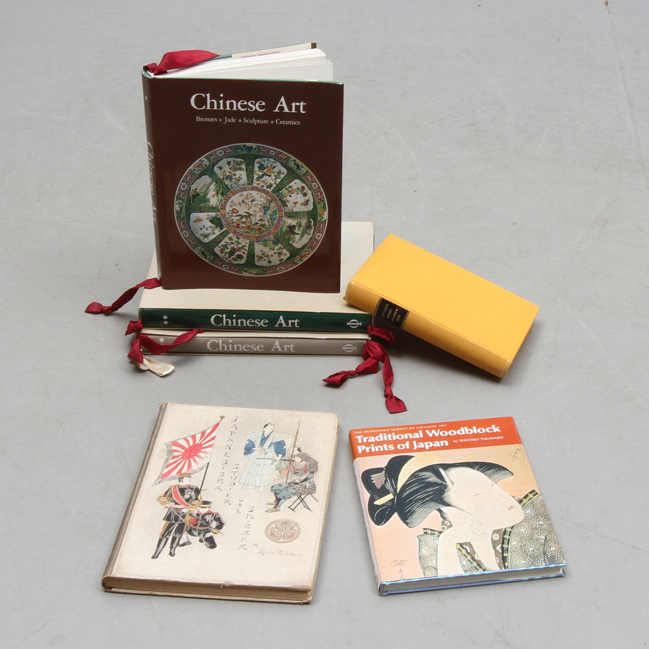 BÖCKER, 6 st, Kinesisk och Japansk konst och konsthantverk, 1900-tal.