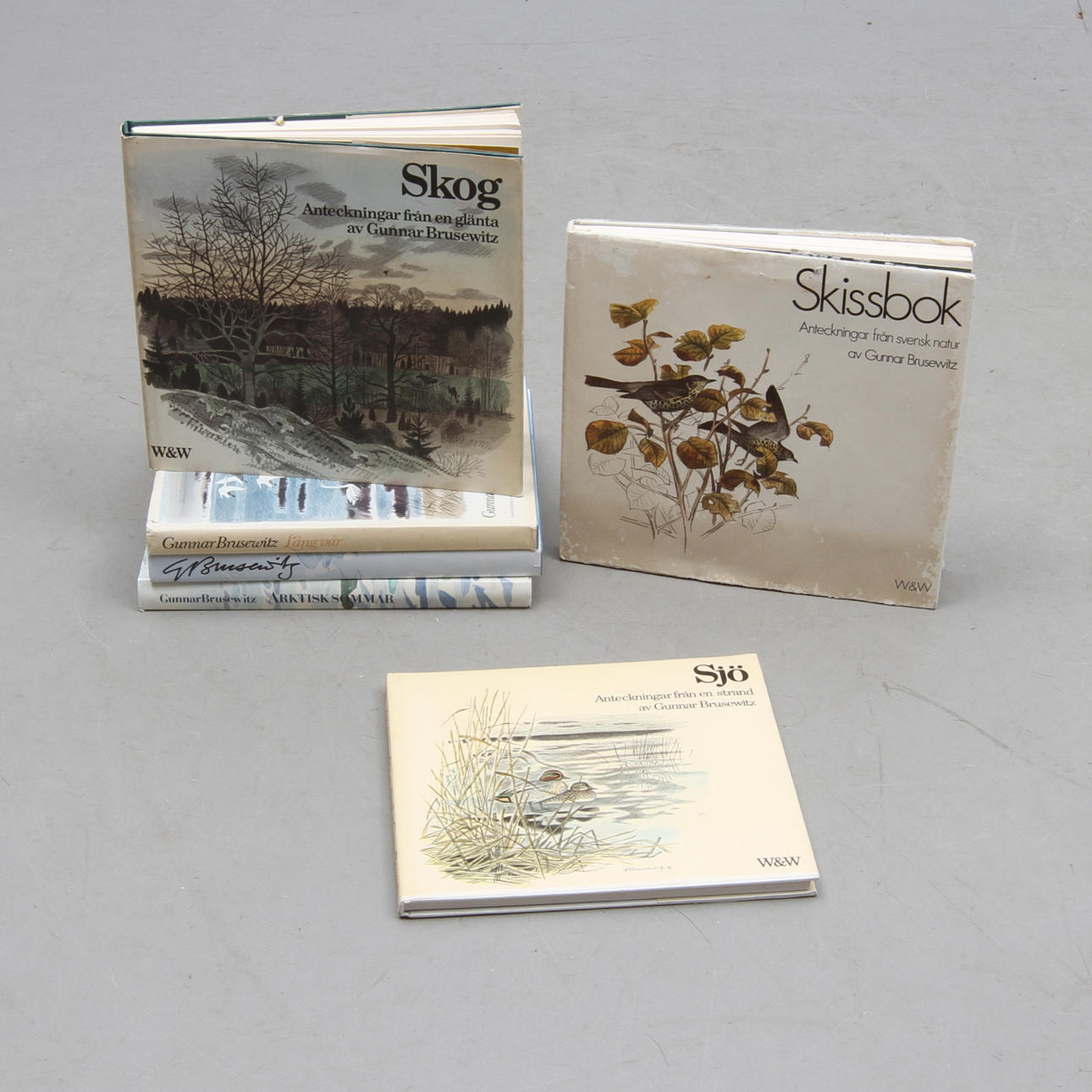 BÖCKER, 6 st, Gunnar Brusewitz, 1900-tal.