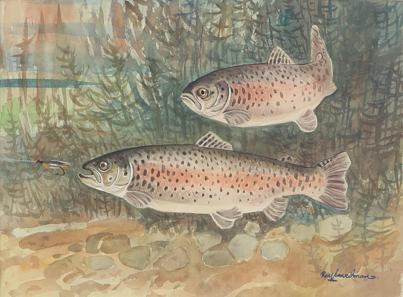 ROLF SMEDMAN. Akvarell, signerad.