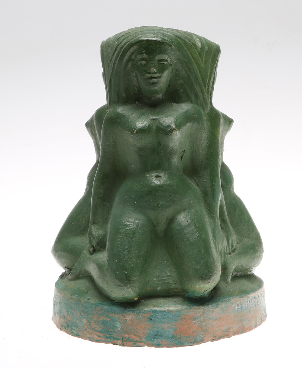 ARVID KÄLLSTRÖM. SKULPTUR, figurin, bemålad terrakotta, signerad i godset.