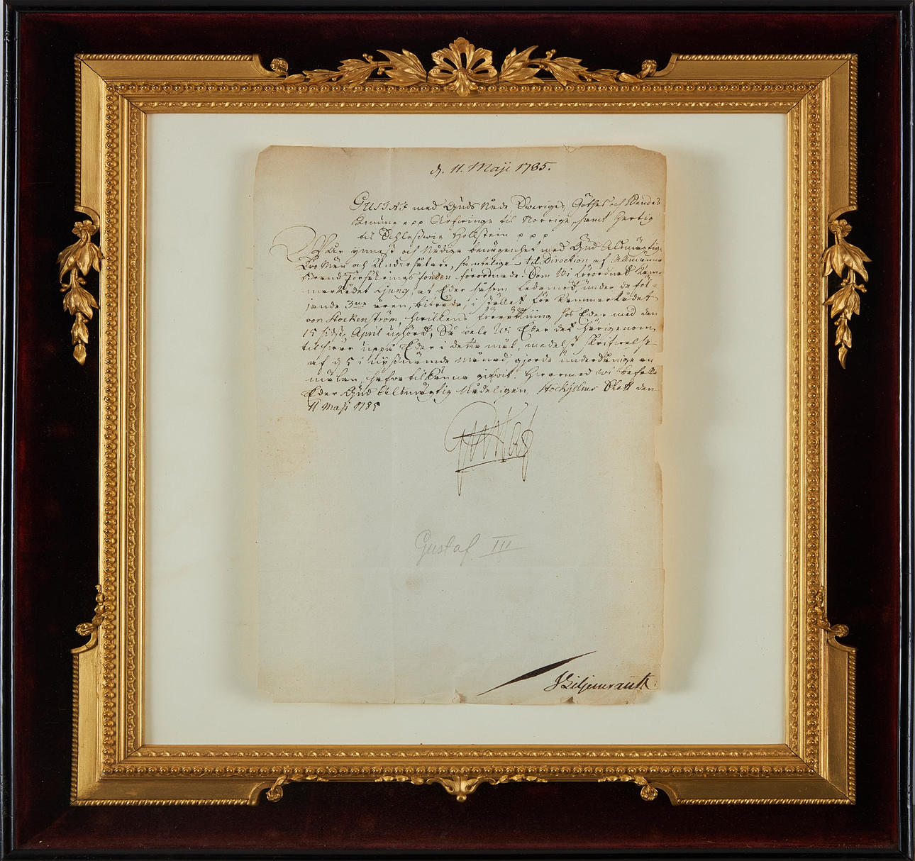 GUSTAV III, signed document, 1789, ramat.