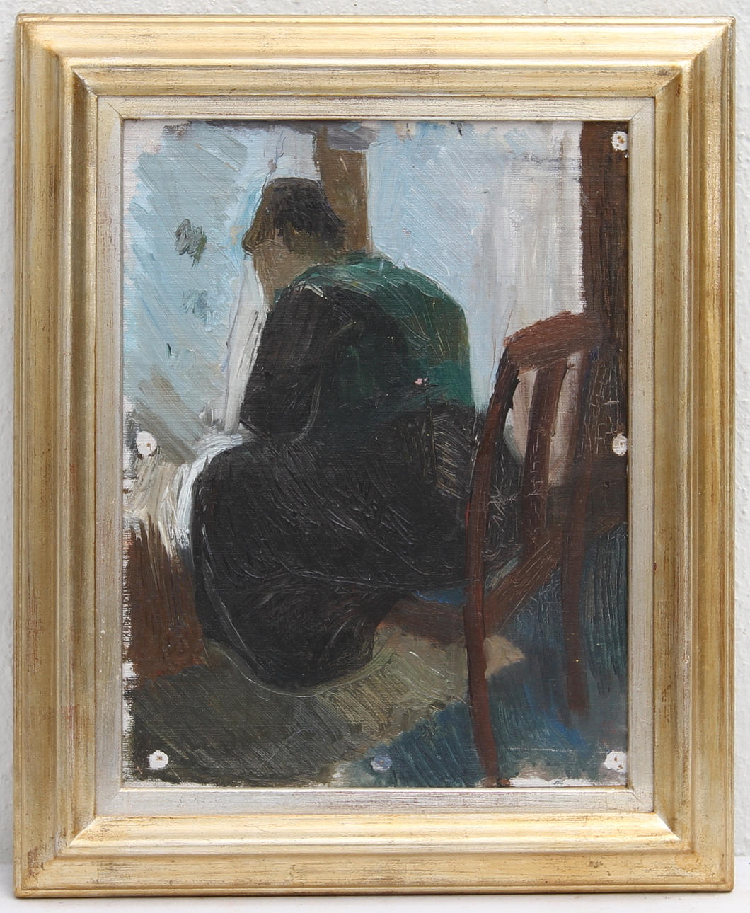 RAGNAR SANDBERG. TILLSKRIVEN. Olja på duk. "Johanna".intyg a tergo.