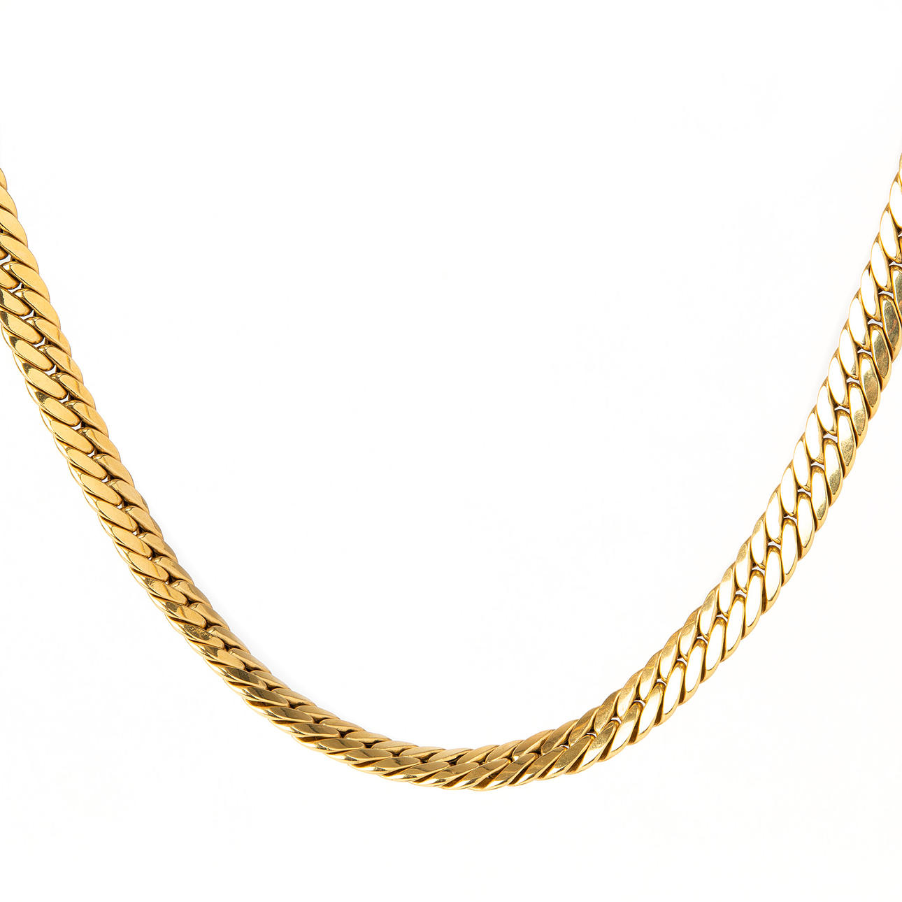 HALSKETTE, 18 K Gold, gestempelter Katzenfuß.