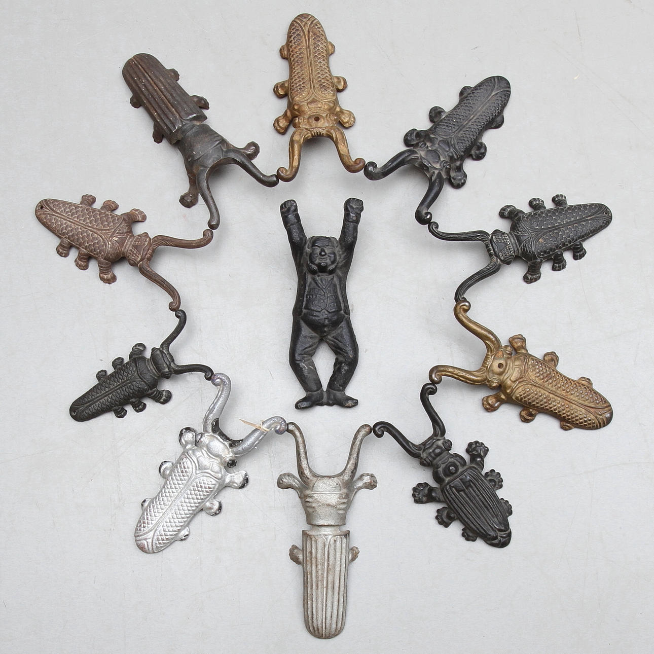 STÖVELKNEKTAR, 11 st, gjutjärn, 1900-tal.