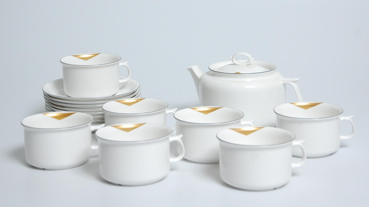 TEKOPPAR, 16 delar, " New York " Jonas Lindkvist, Gustavsberg.