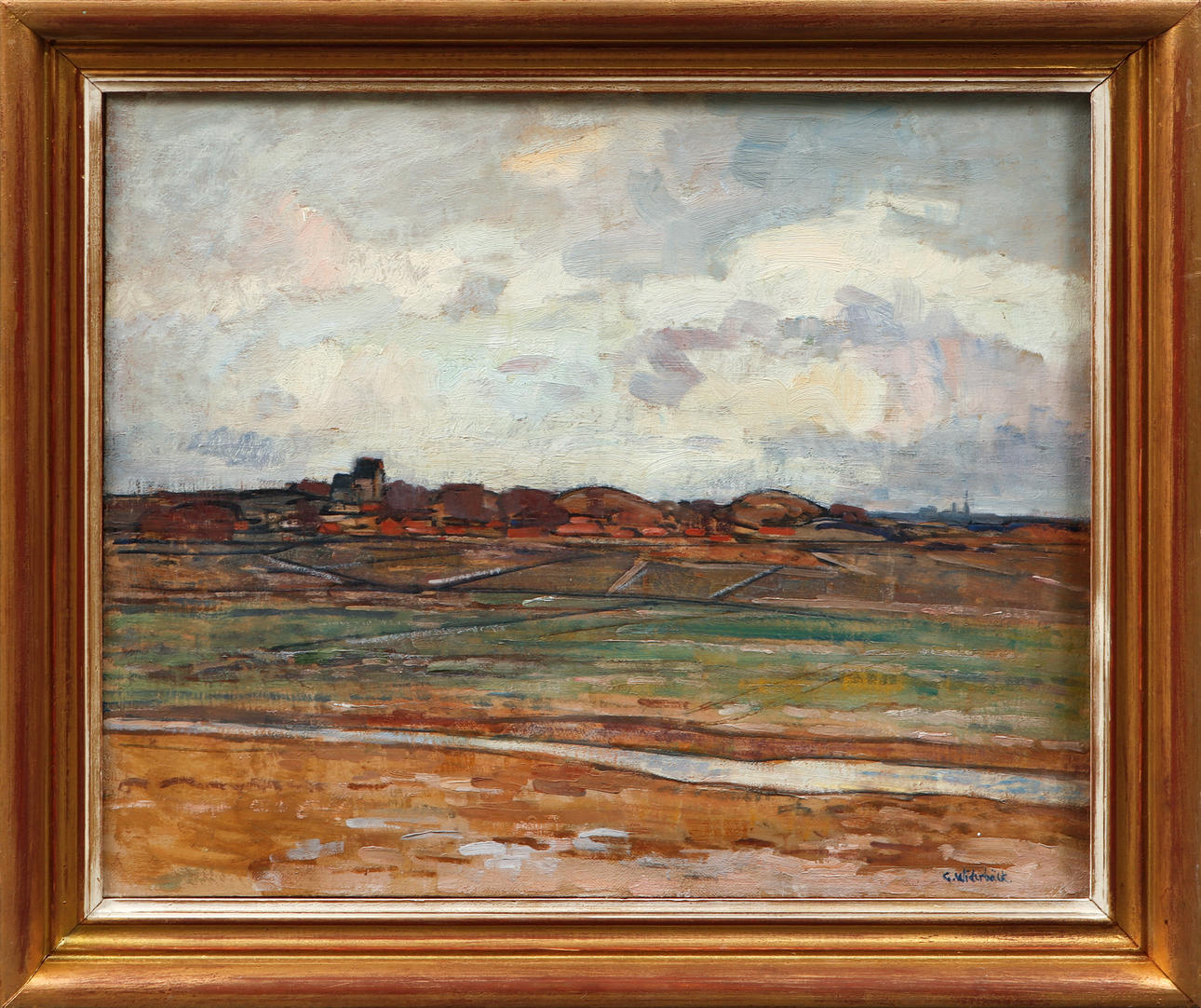 GUSTEN WIDERBÄCK. Landscape, oil on canvas, signed.