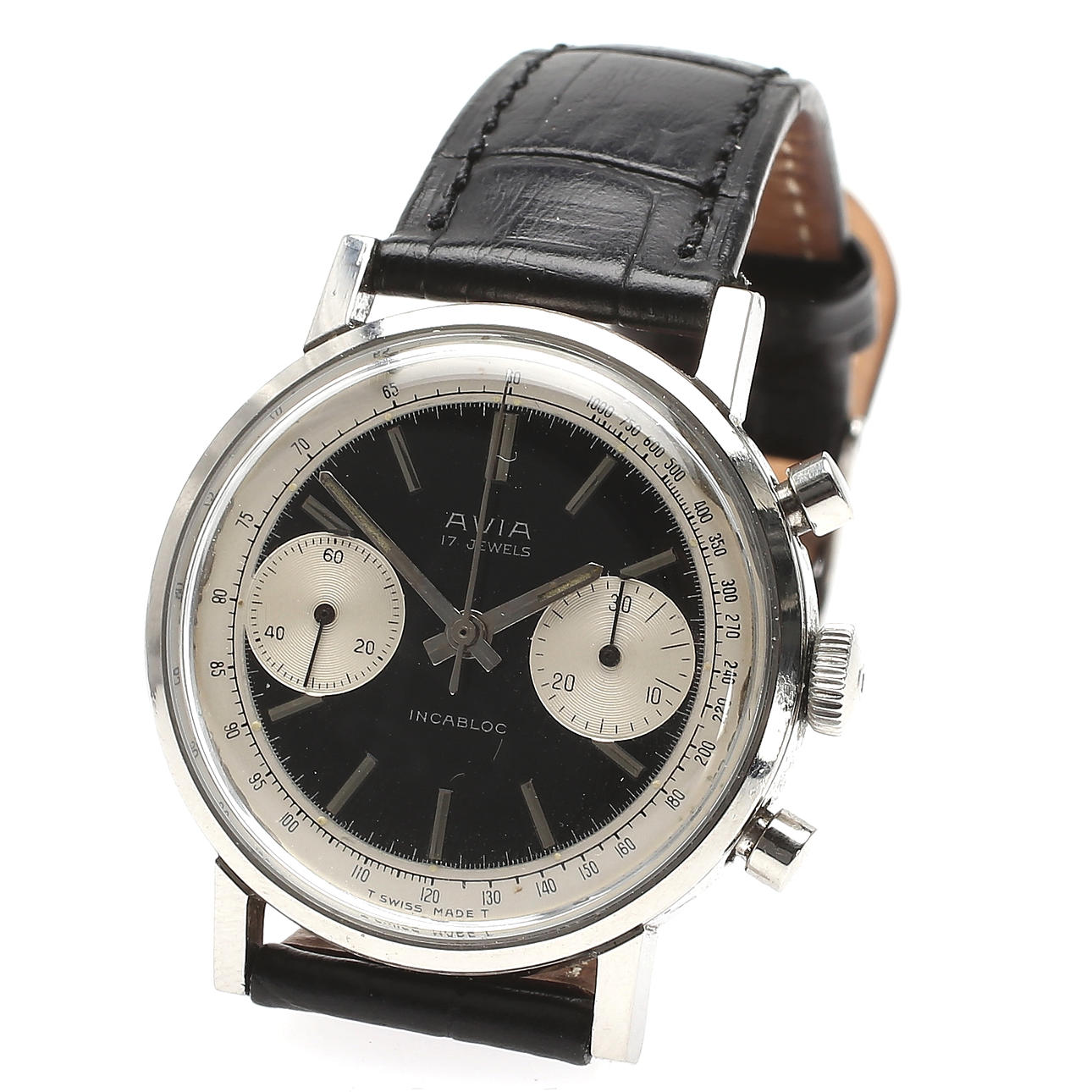 HERRARMBANDSUR, Avia, kronograf, 1960-tal.