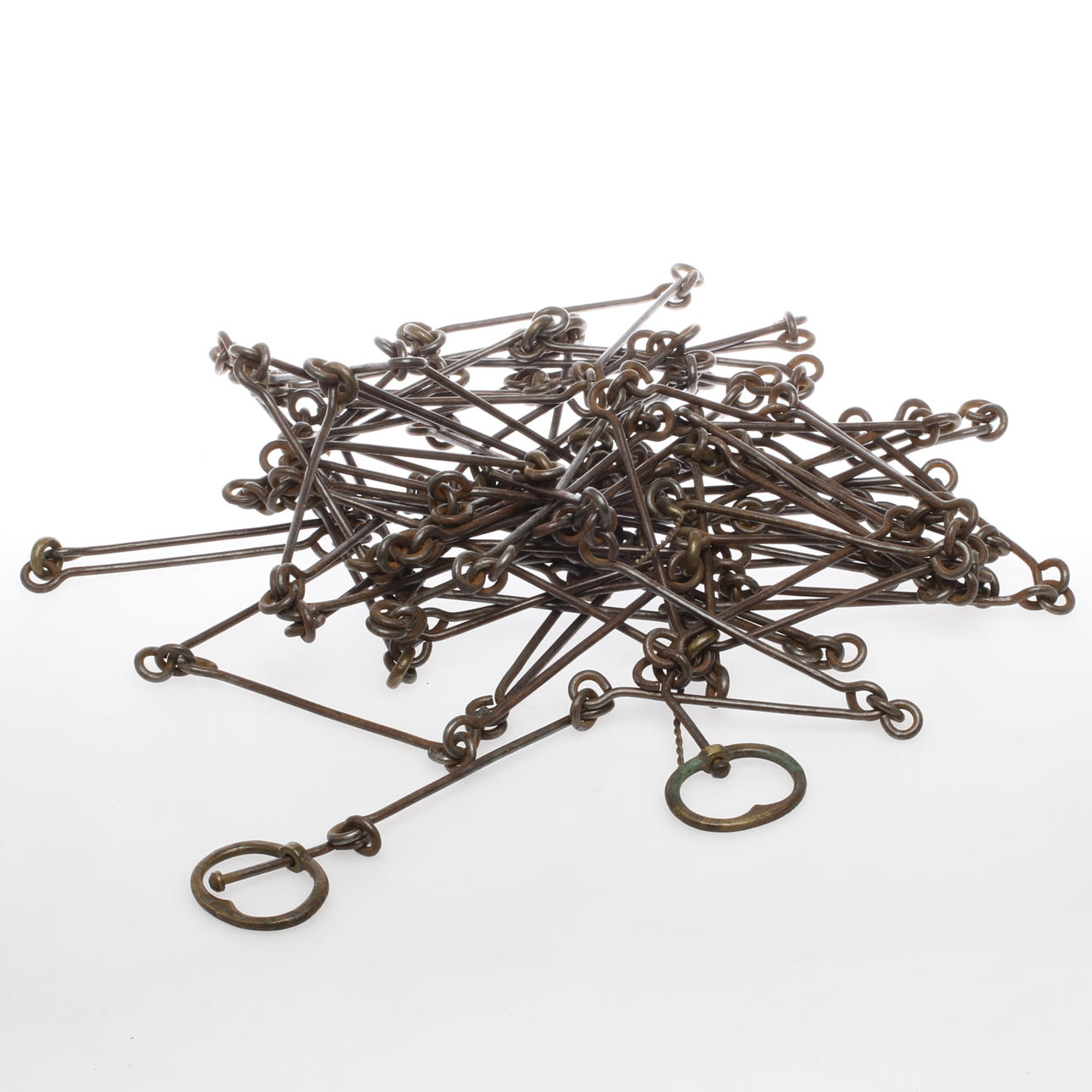 LANTMÄTERIKEDJA, järn med mässingsgrepp, kronstämplad GLK, 1866 samt AGR.