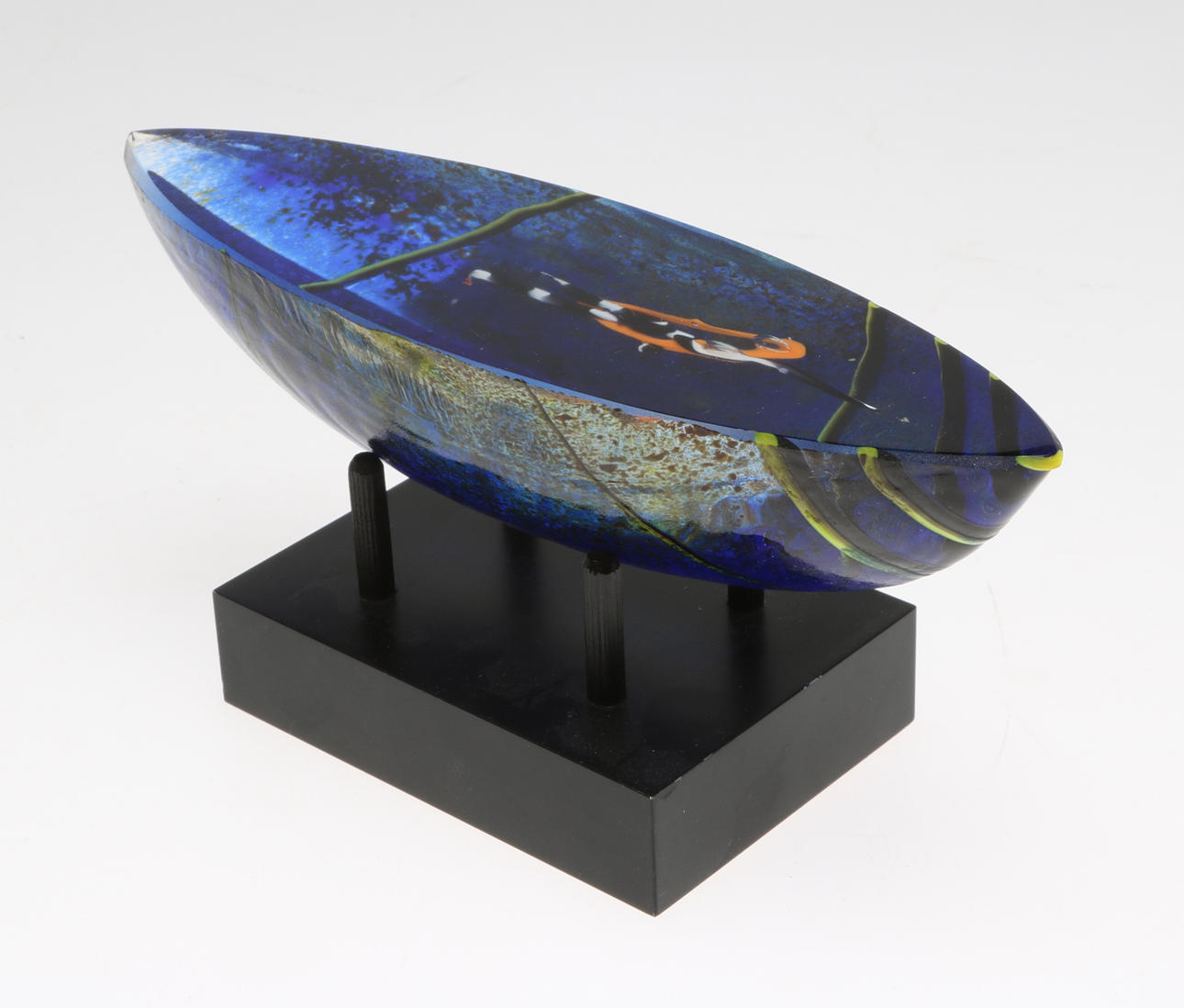 BERTIL VALLIEN. Skulptur, båt, glas, signerad, Åfors.