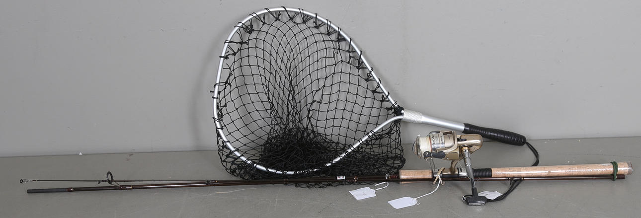 FISKEUTRUSTNING, spö, rulle, håv, flytväst, Ron Thompson, Shimano, Baltic.