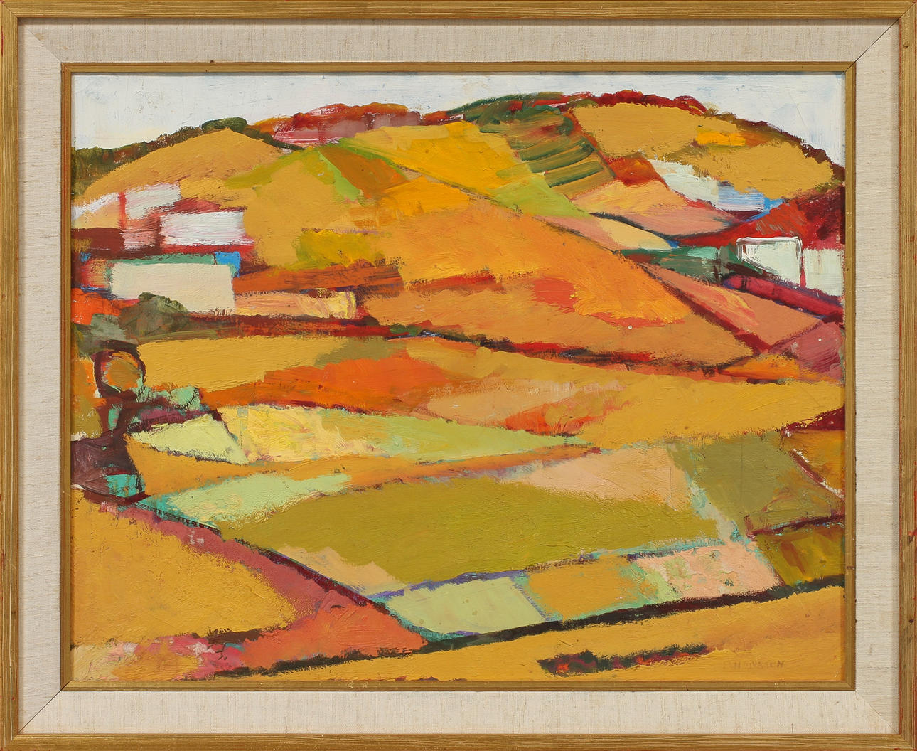 BRITA HANSSON. Landskap, olja på pannå, signerad.