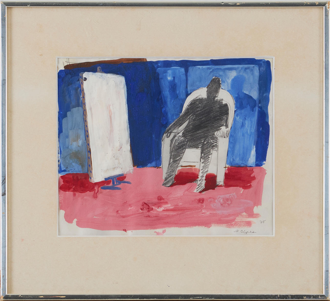 ULF GRIPENHOLM. „Der Künstler“, gemischte Technik.