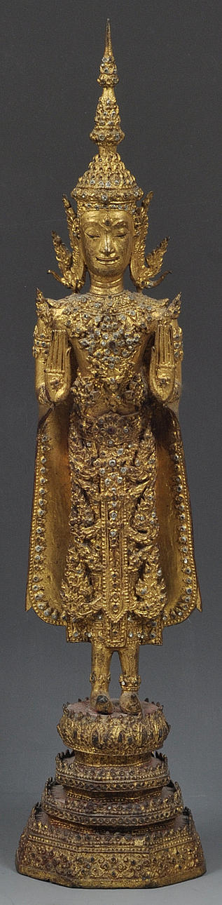 BUDDHA I PRINSSMYCKEN, THAILAND (RATANAKOSIN), 19/20. ÅRHUNDRADE.