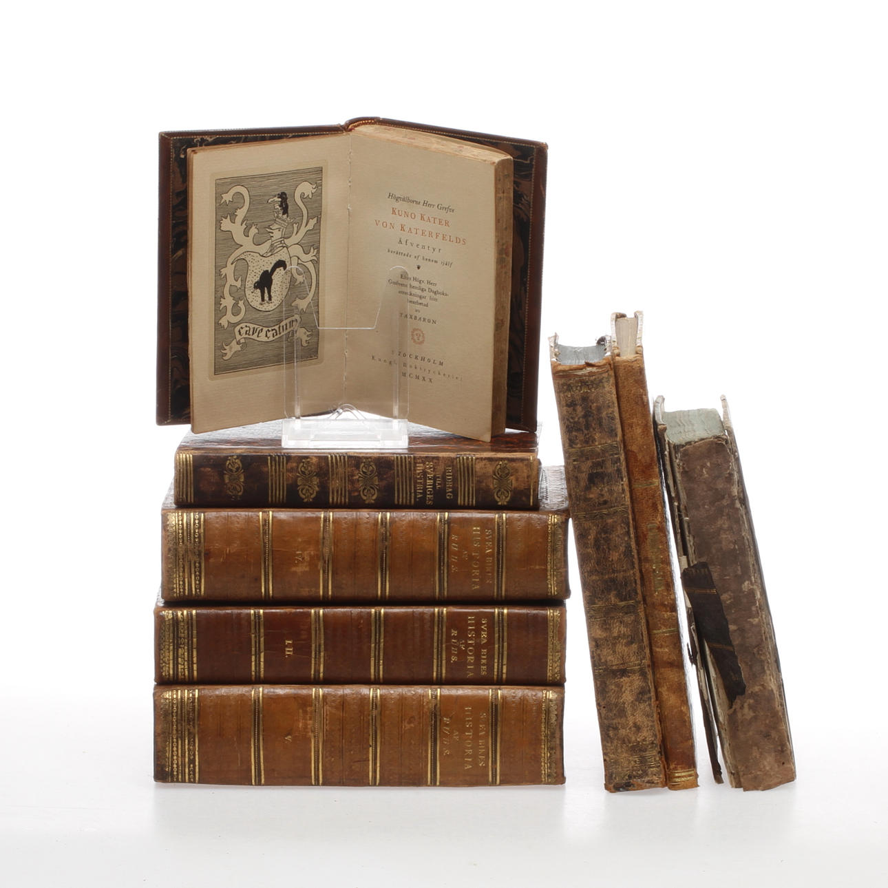 BÖCKER, 8 st, bland annat "Sjökrigs-Historien i Sammandrag", C.A. Gyllengranat, 1837.