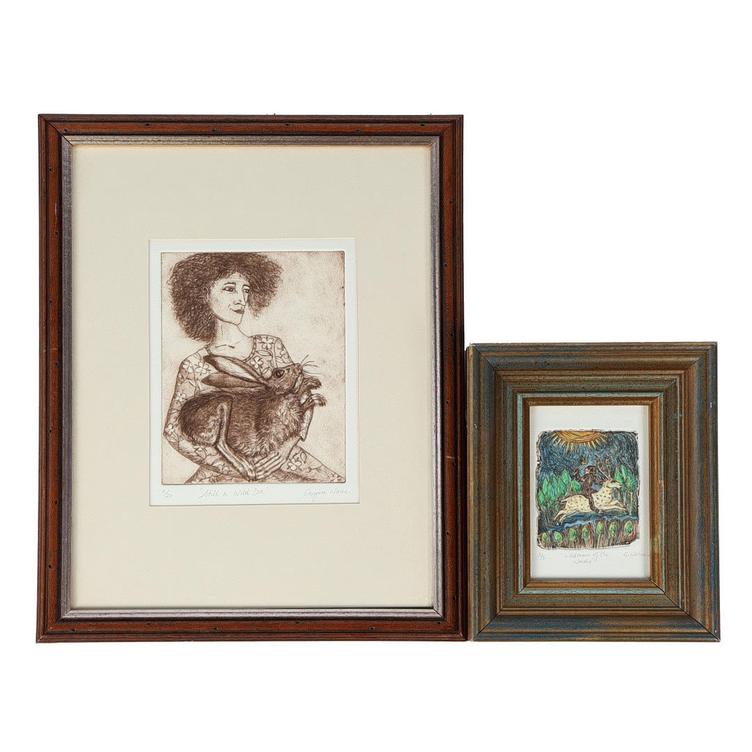 GEORGINA E WARNE (CONTEMPORARY) TWO ETCHINGS (2).