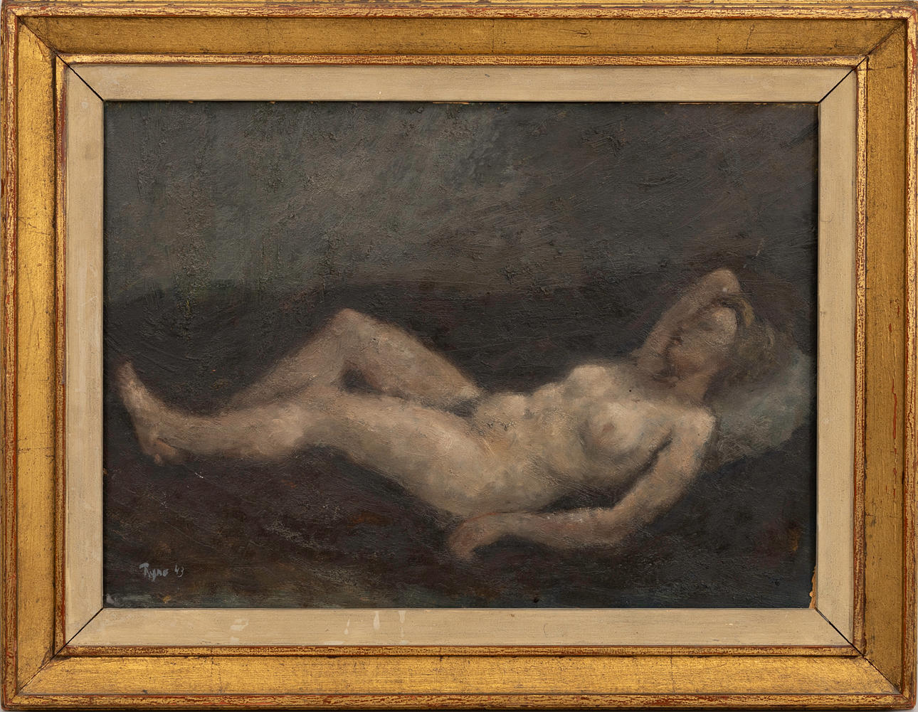 RYNO FRIEBERG. Oil on panel, Nude study, signed and dated, 43.