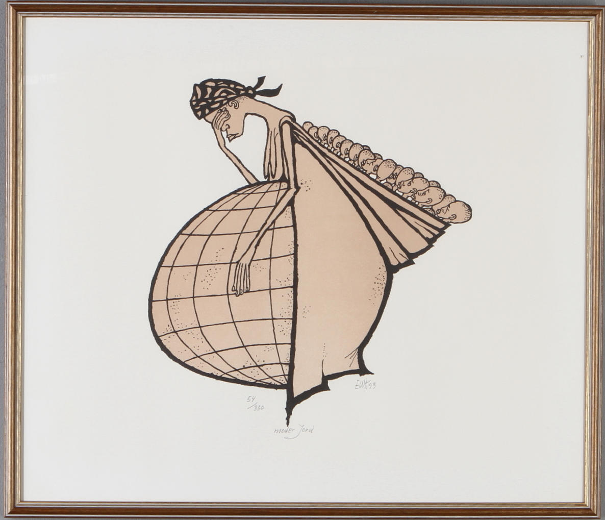 EWERT KARLSSON. "Moder Jord", färglitografi, signerad och numrerad 54/350.