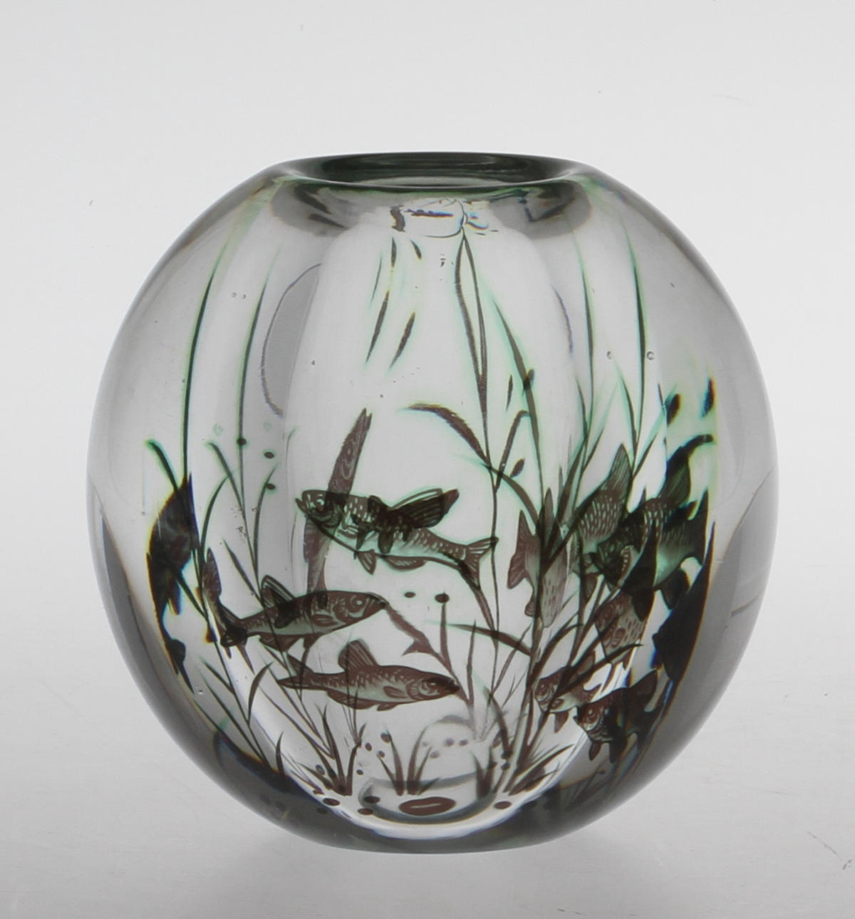 VAS, glas, fiskgraal, Edward Hald, Orrefors 1944.