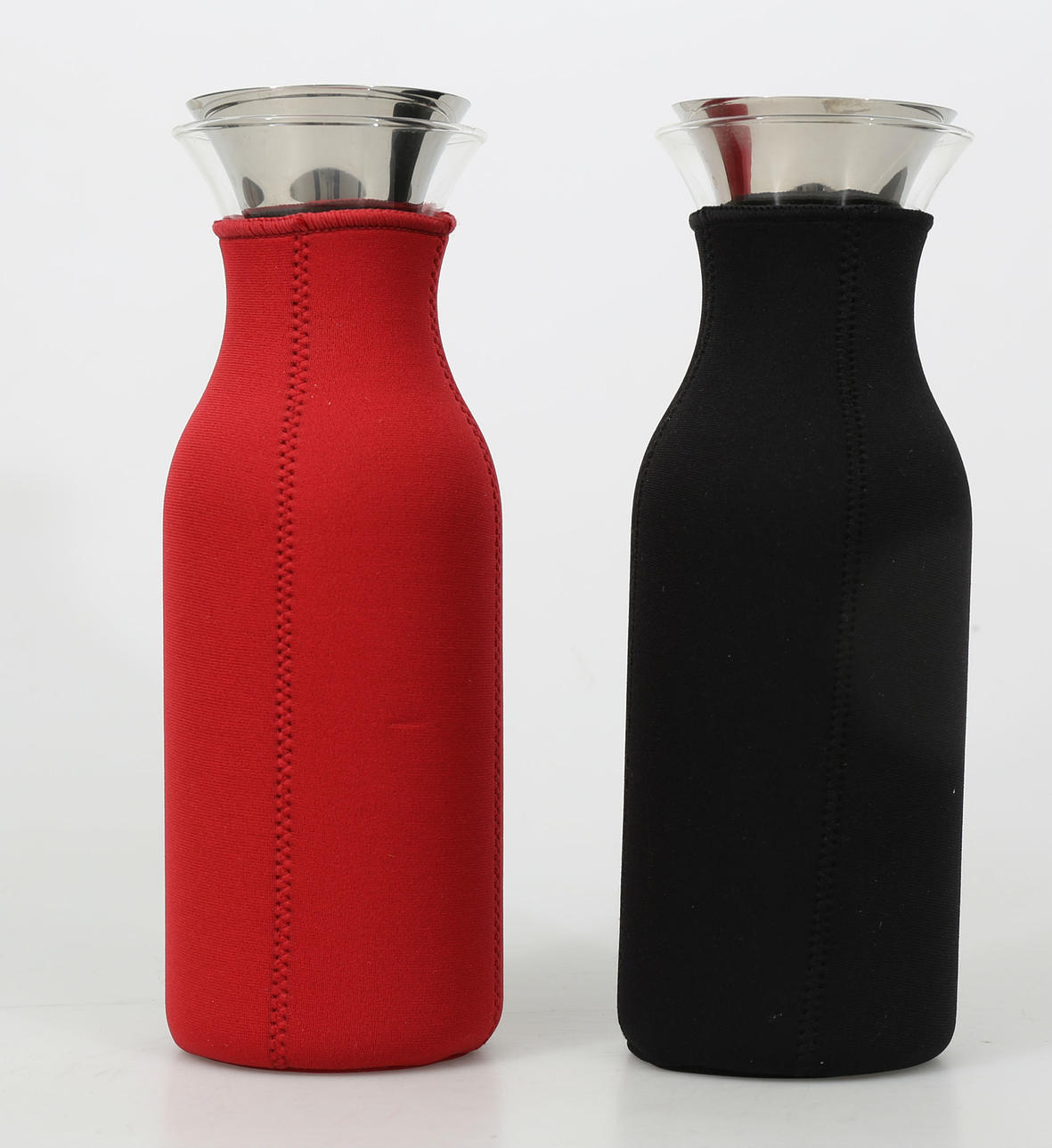 KARAFFER, glas och tyg, 2 stycken, Eva Solo, 1900-2000-tal.