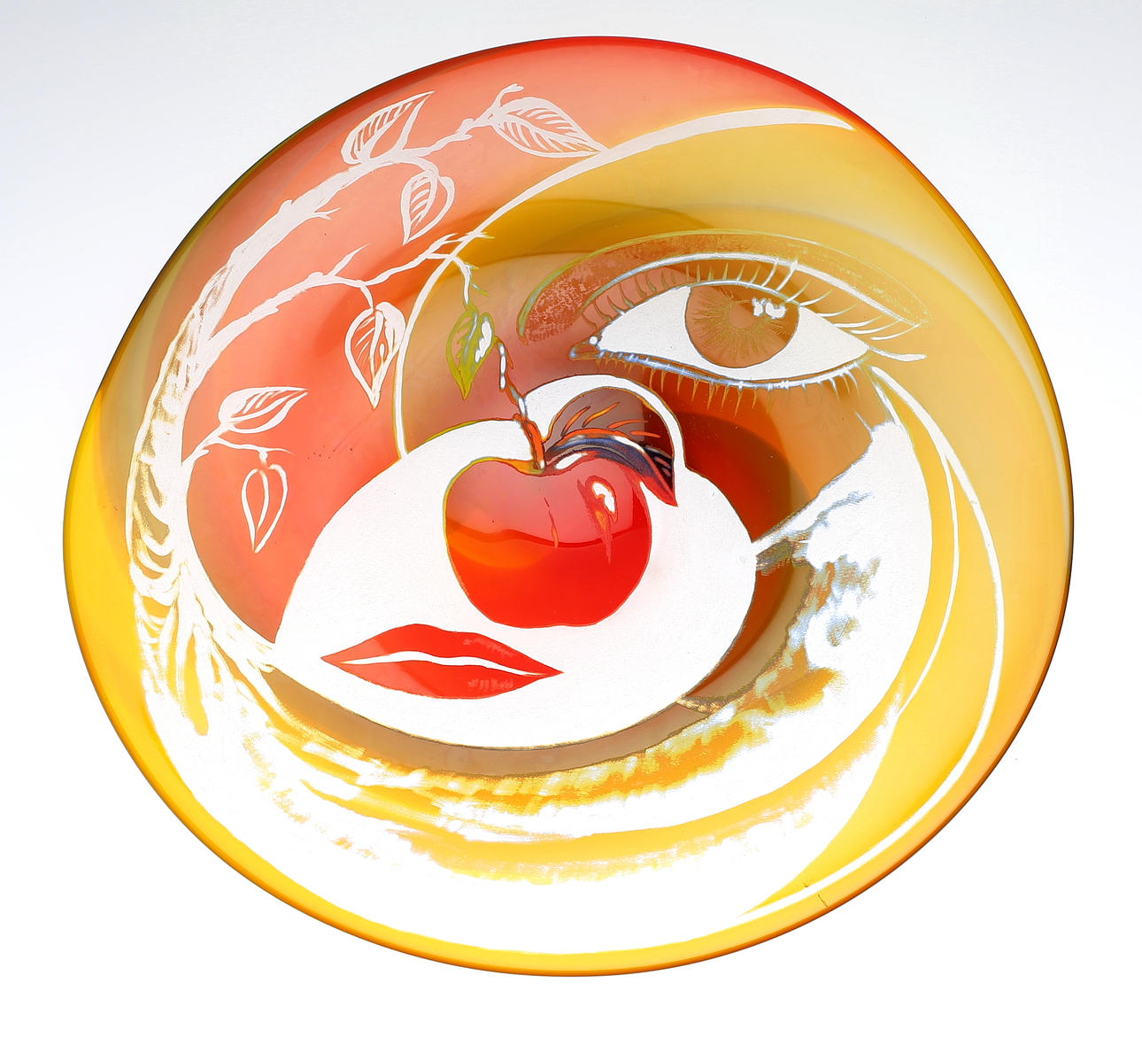 SKÅLFAT, glas, Jim Johnsson, Sjöhyttan, unik, signerad.