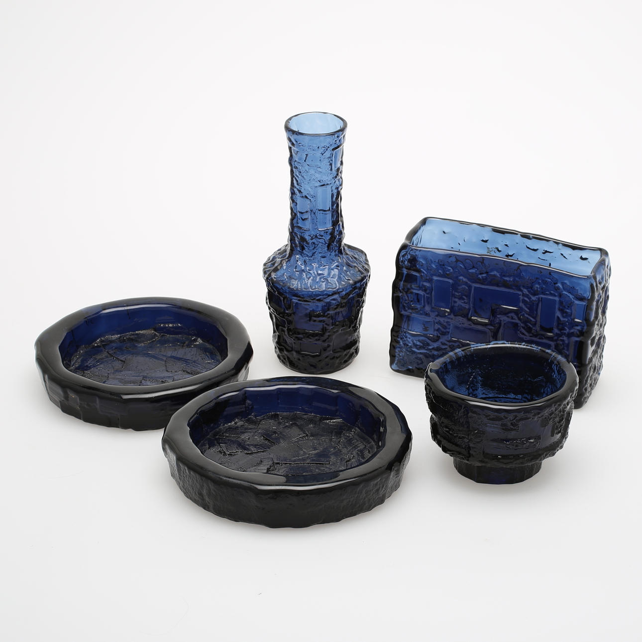 GLASFÖREMÅL, 5 st, Göte Augustsson Ruda glasbruk.