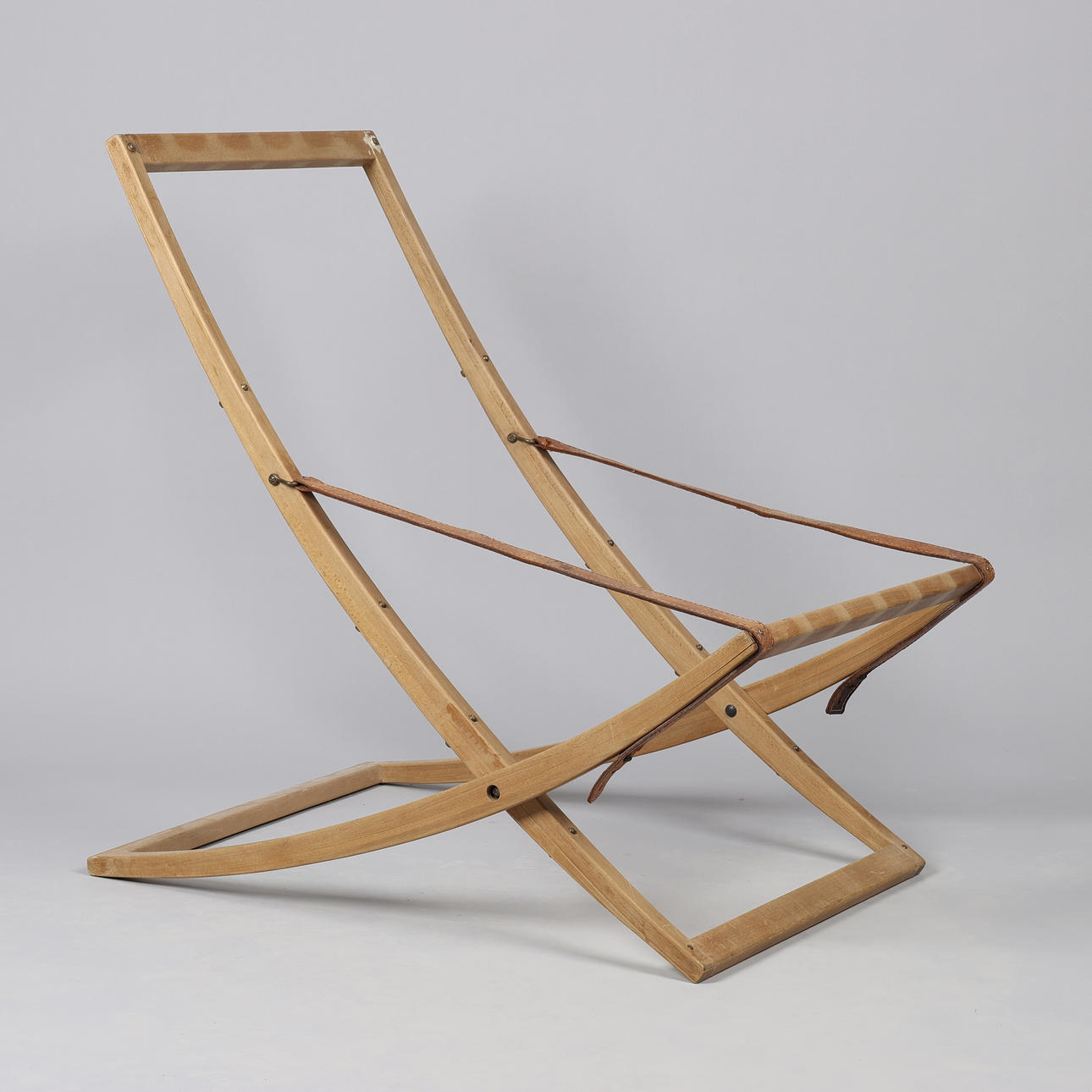 Solstol, hopfällbar, bokskinn. Danmark. 20 år.