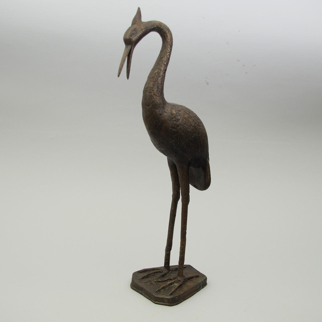 TRÄDGÅRDSSKULPTUR, Ibisfågel, brons, samtida.