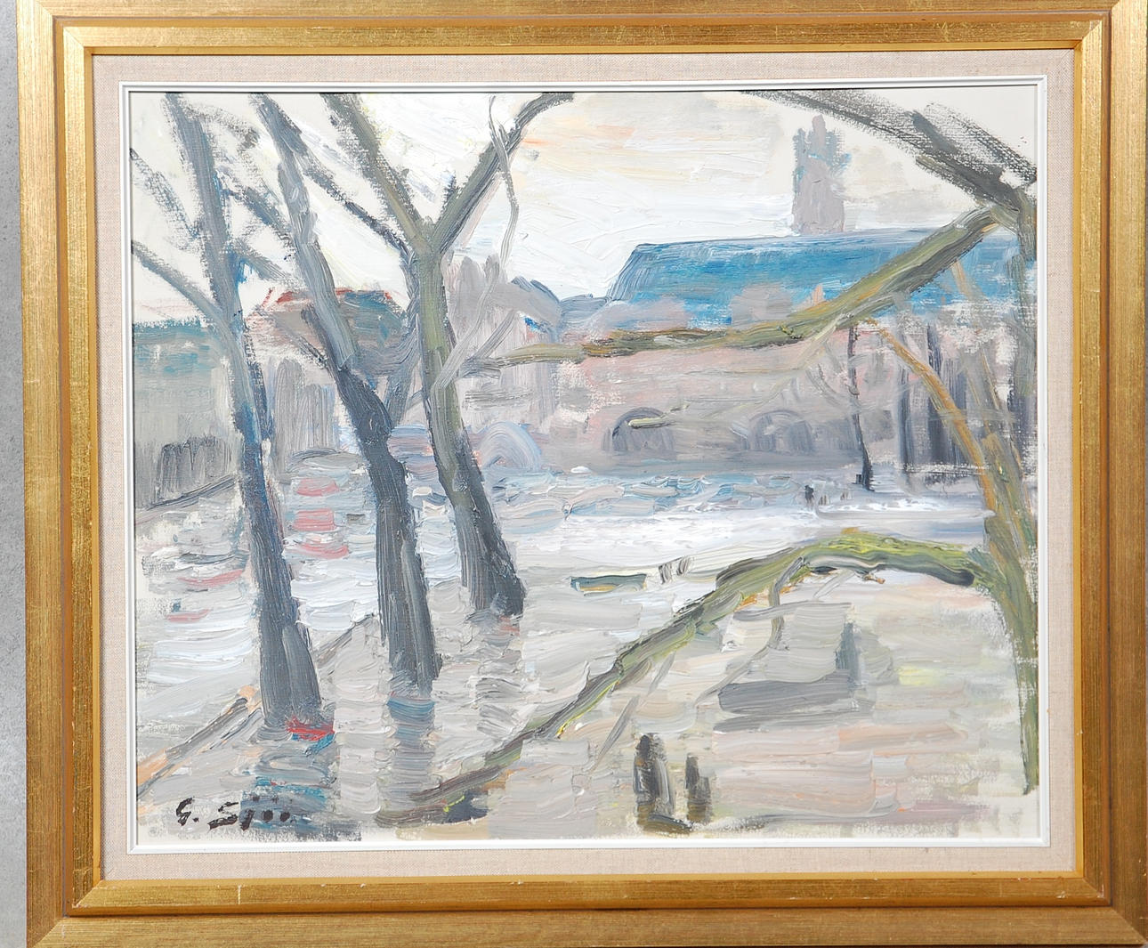 GUSTAV SJÖÖ. olja på duk, signerad.