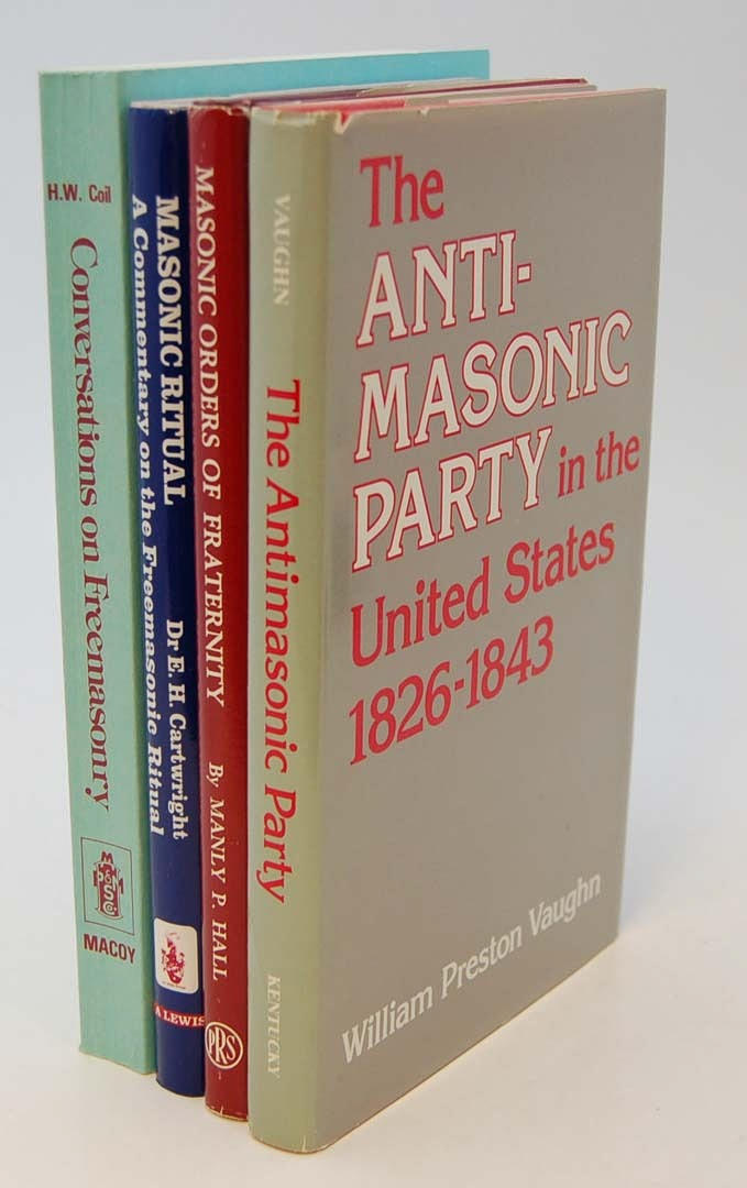 FRIMURERI.  FRATERNITY / CONVERSATIONS / ANTIMASONIC. fyra böcker om ritualer / antifrimureri / broderskap mm.