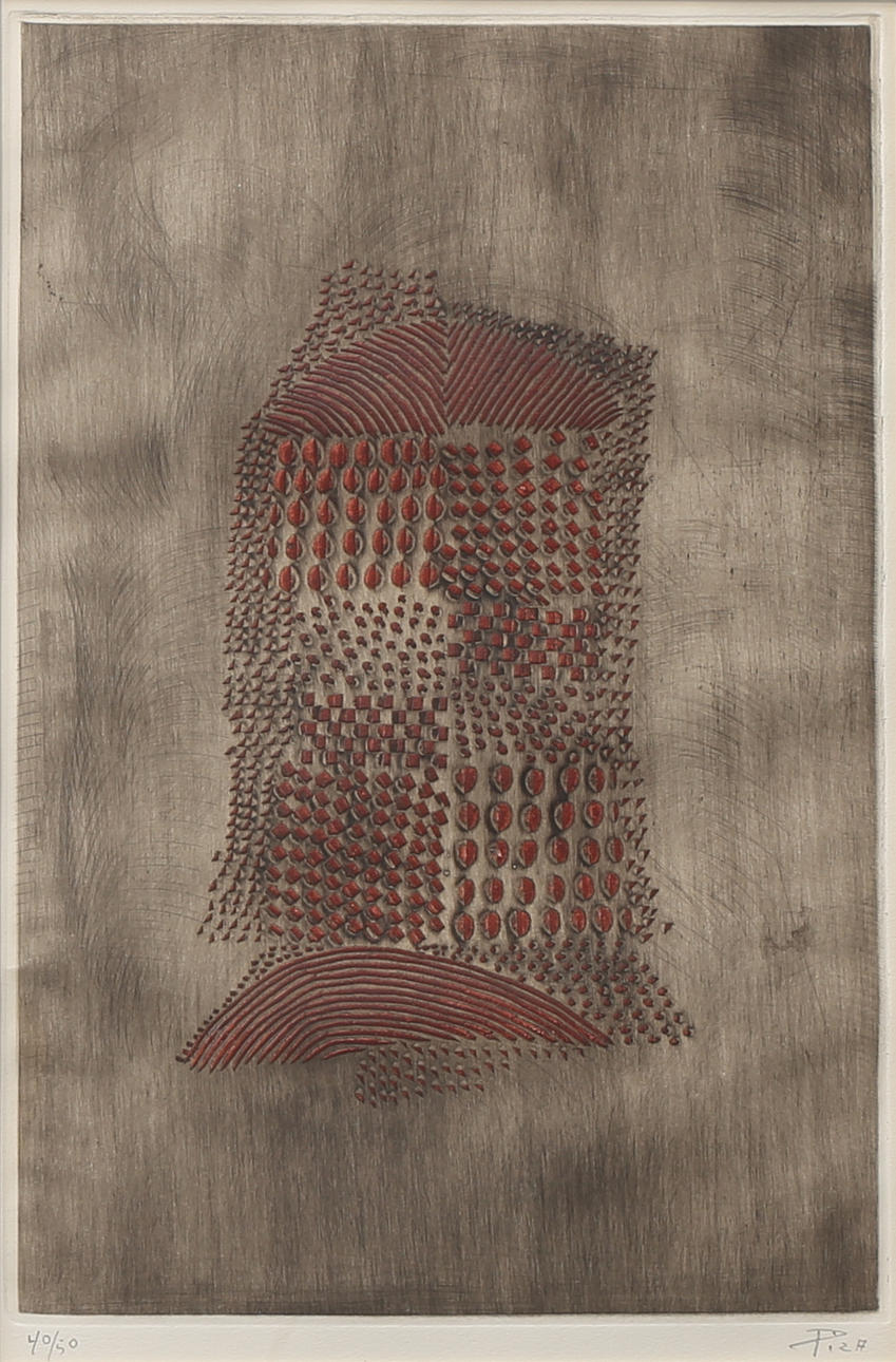 ARTHUR LUIZ PIZA. "Le chateau rouge". Etsning, signerad och numrerad 40/50.