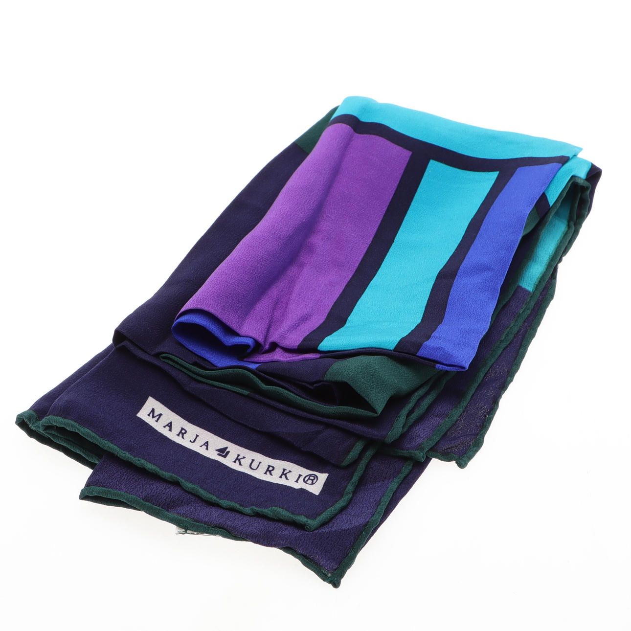 MARJA KURKI. Halstuch, Seide, Blockmuster, Finnland.