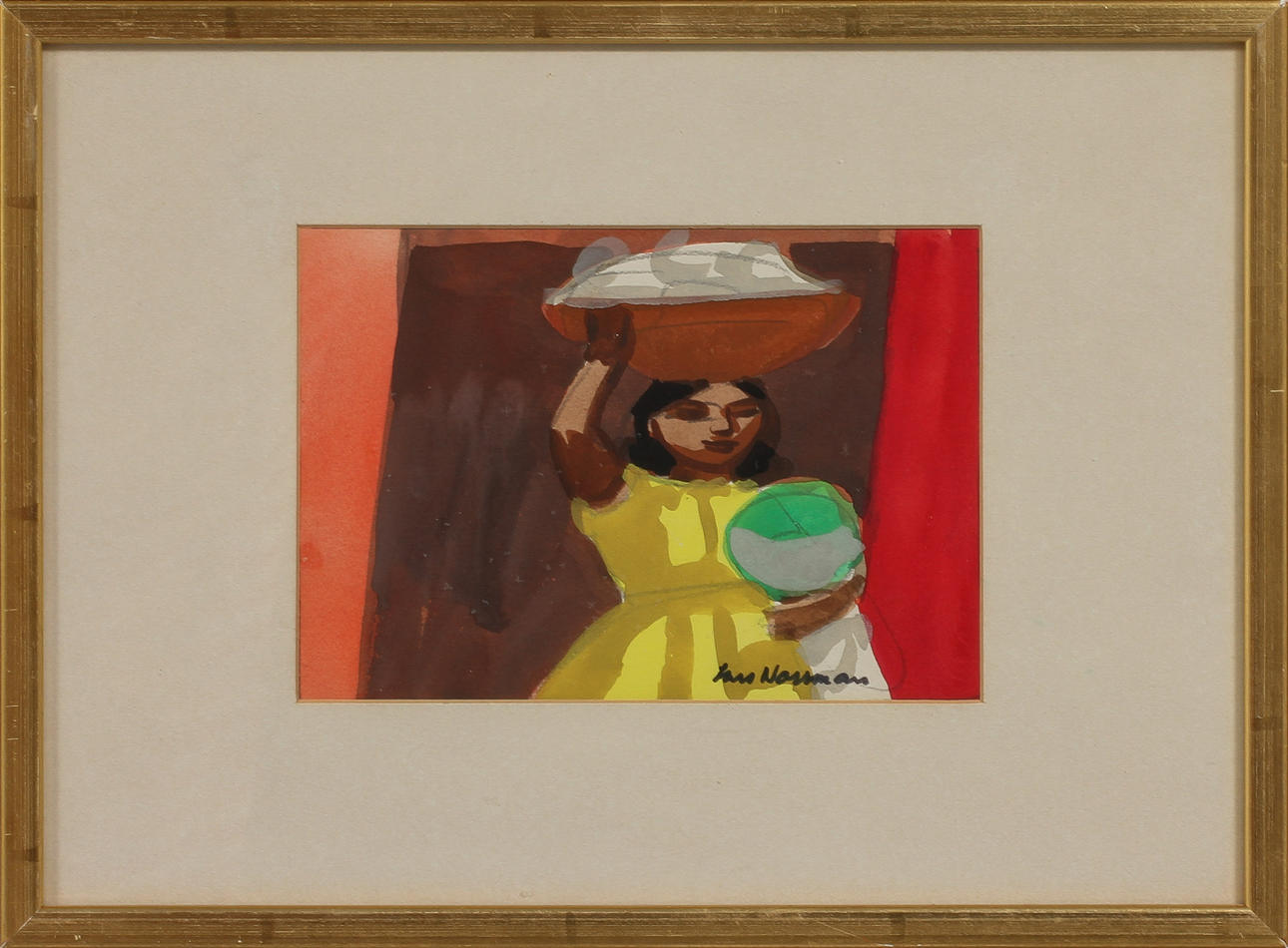 LARS NORRMAN. Porträtt 2 st, akvarell, signerade.