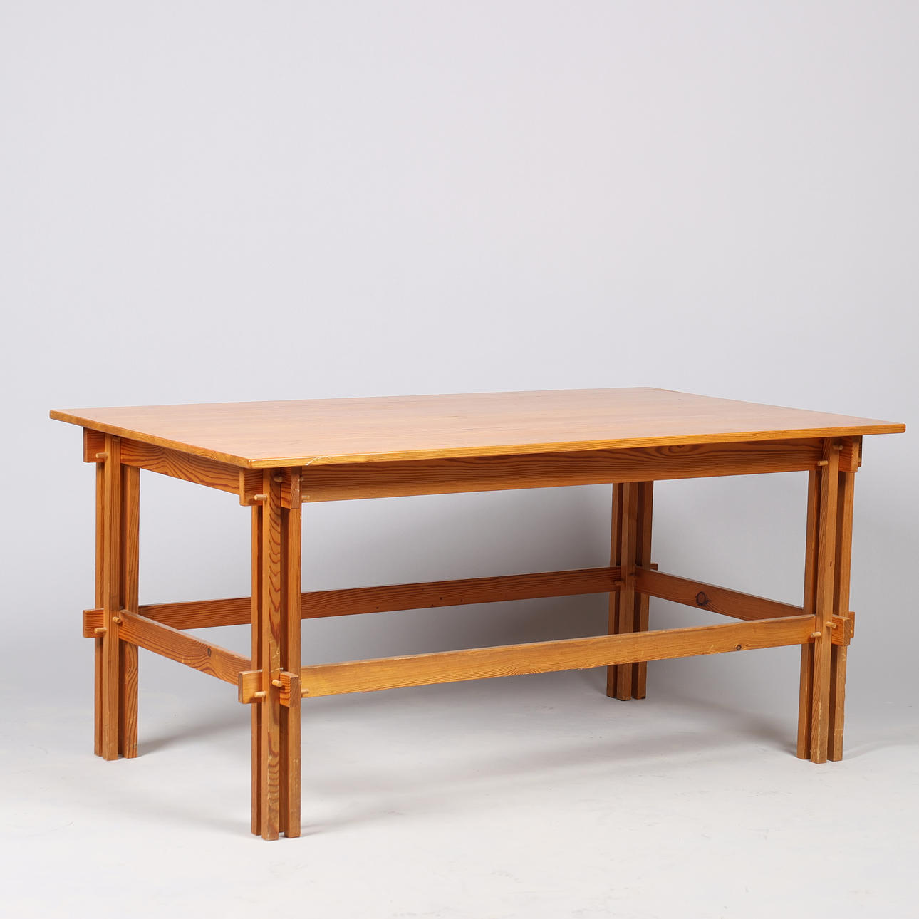 Square pine coffee table, Scandinavia, 1900s.