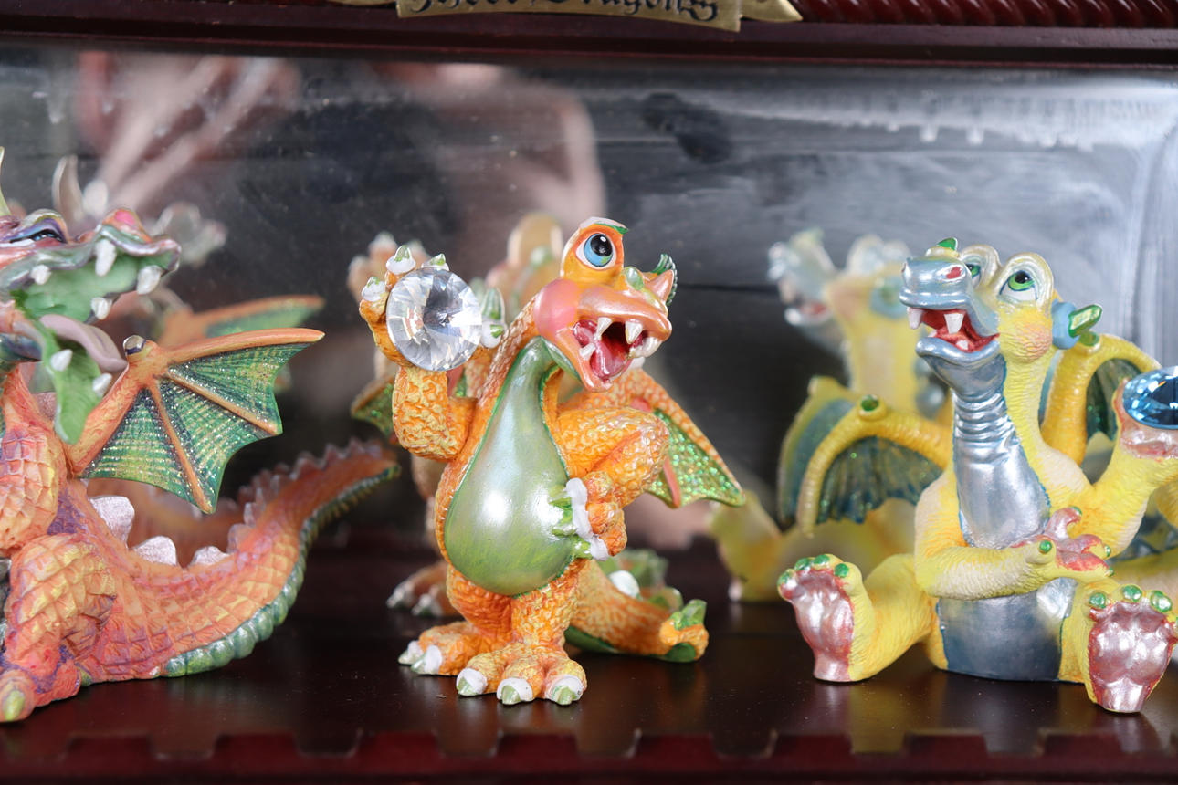 Franklin Mint, “Mood Dragons”, dragon figurines in tesori