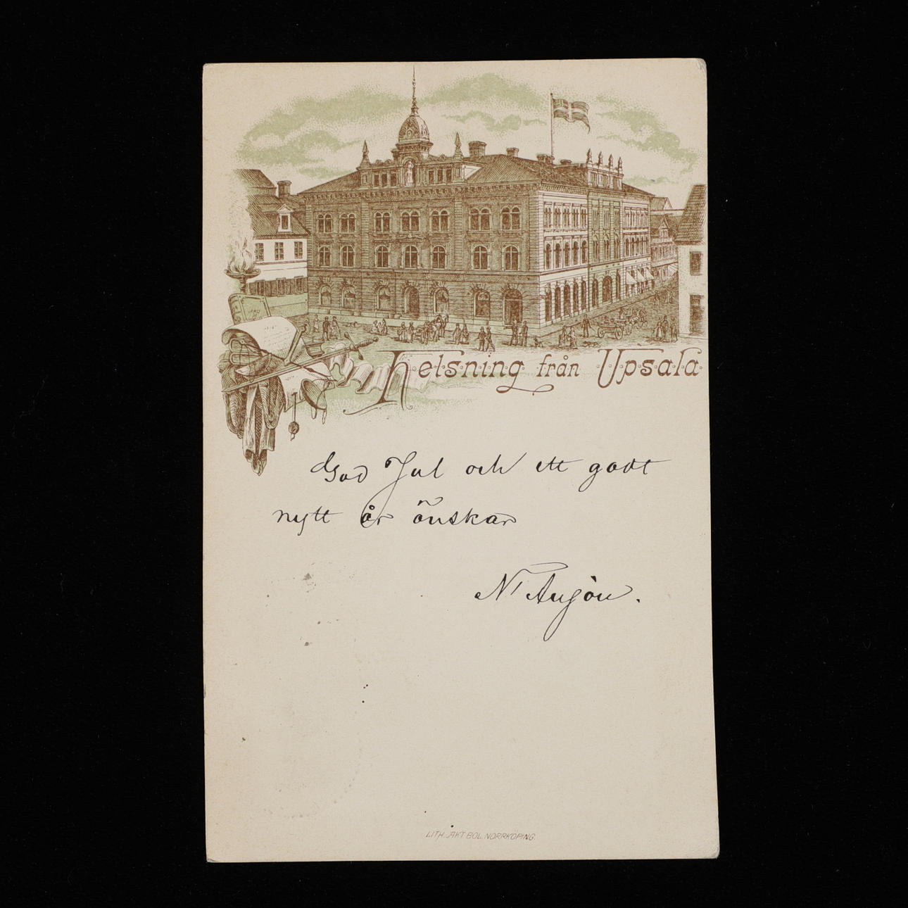 POSTCARD 1890, “Helsning från Upsala”.