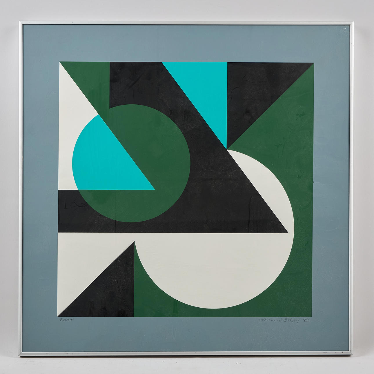 LARS-GUNNAR NORDSTRÖM. Composition from the series “Dimensions and extensions”, signed and dated -88, serigraph, 8/100.