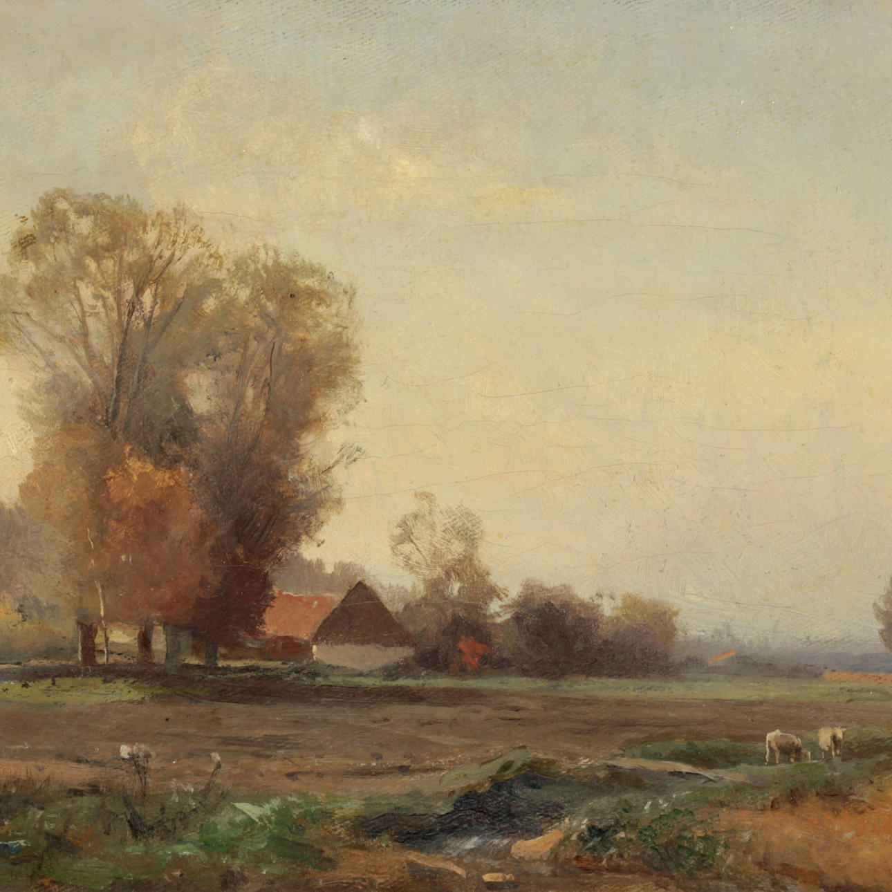 GUSTAF RYDBERG. Olja på duk, gård i landskap, signerad samt daterad -75.