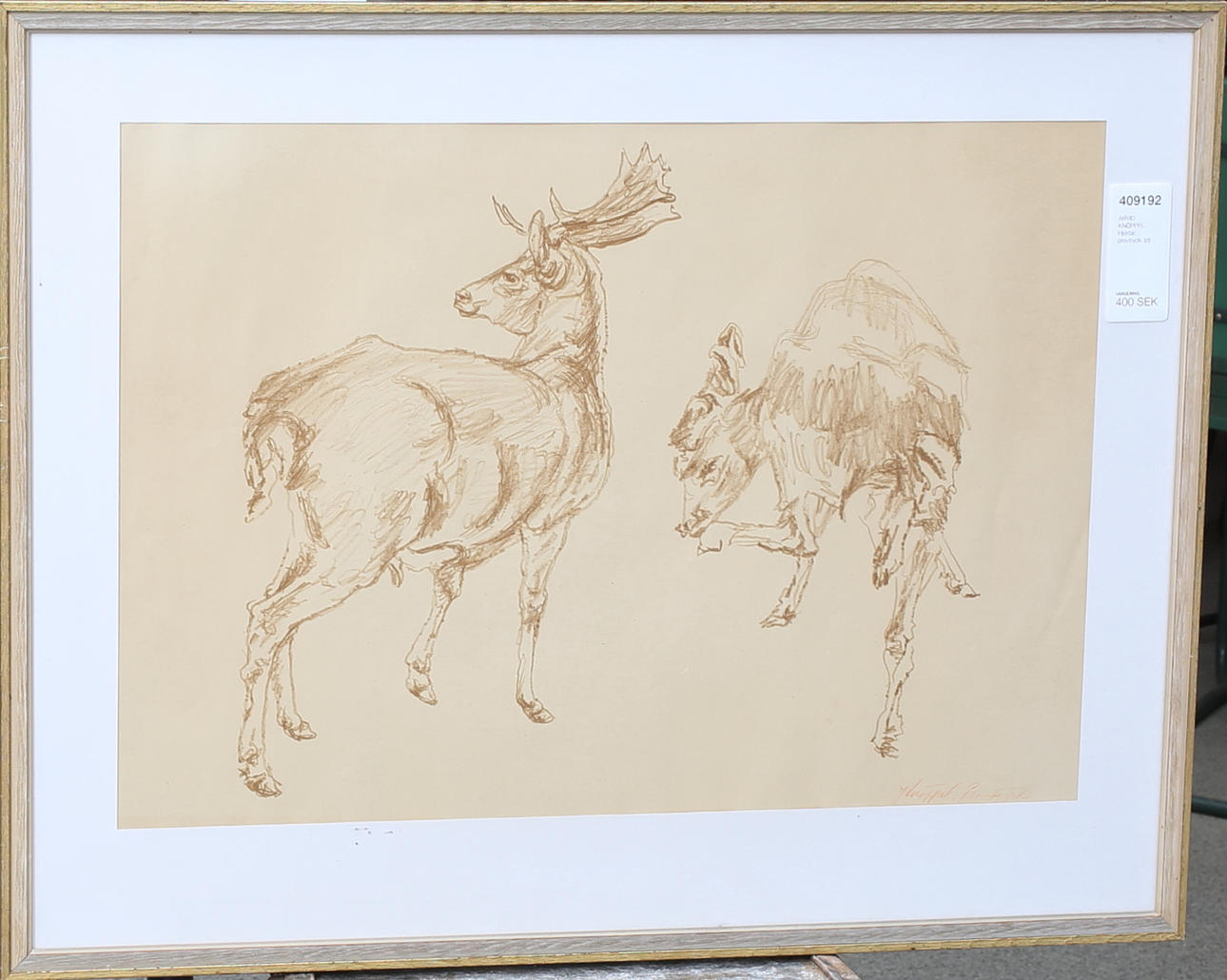 ARVID KNÖPPEL. Hjortar, provtryck.