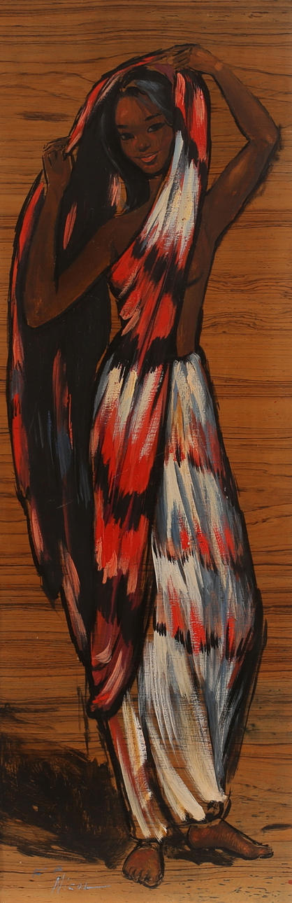 UIDENTIFICERET KUNSTNER, olie på panel, signeret Nicol.